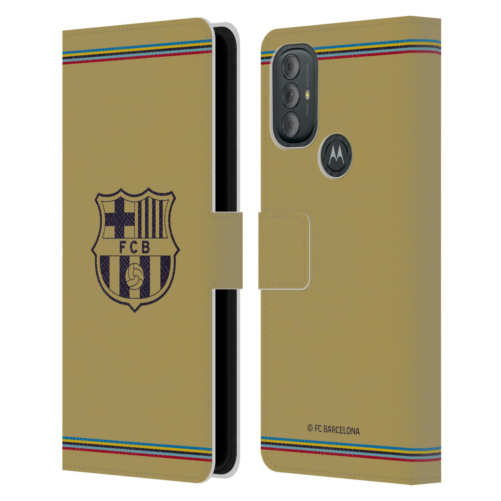 Pouzdro na mobil Motorola Moto G10 / G30 - HEAD CASE - FC Barcelona - 22/23 Venkovní dres béžová