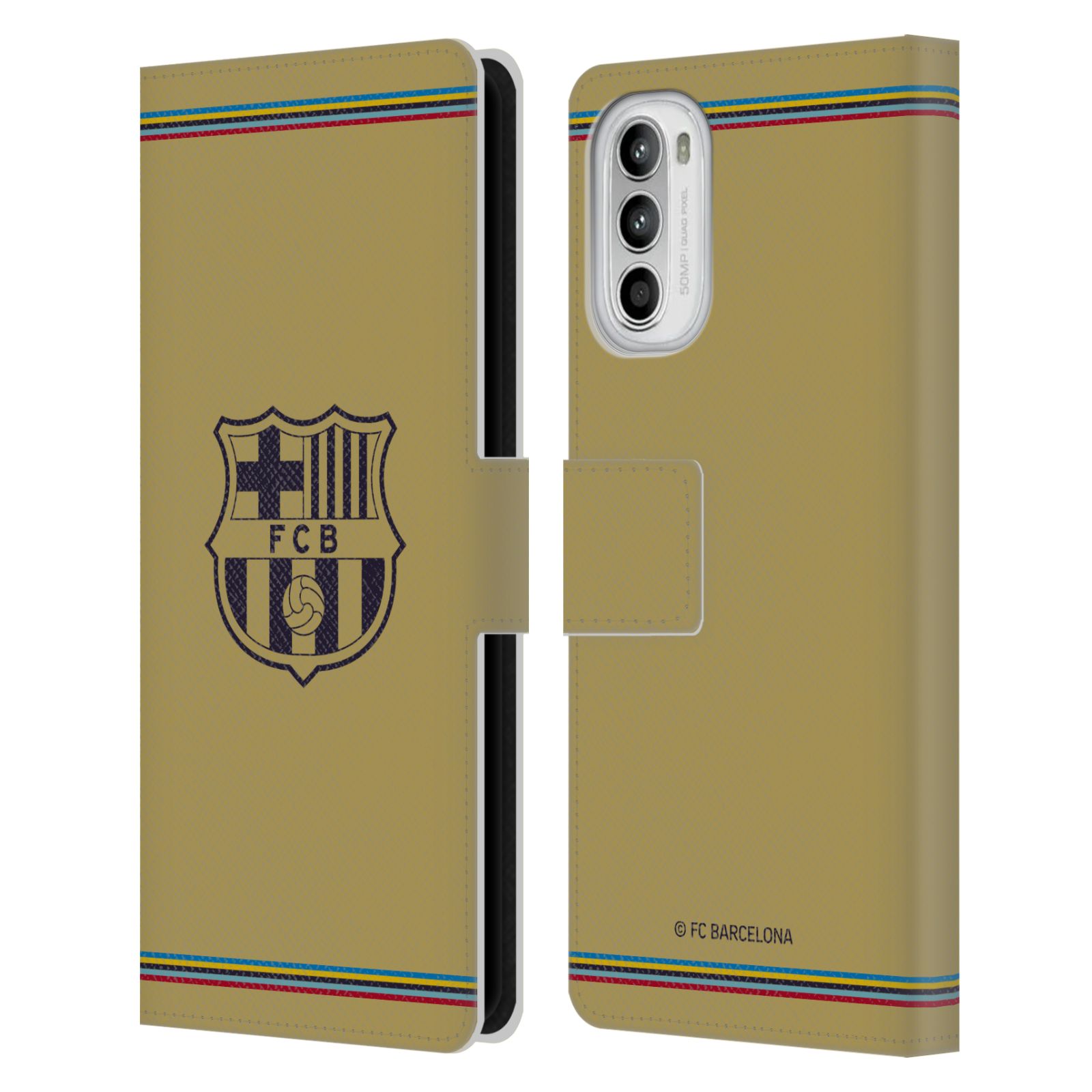 Pouzdro na mobil Motorola Moto G52 - HEAD CASE - FC Barcelona - 22/23 Venkovní dres béžová