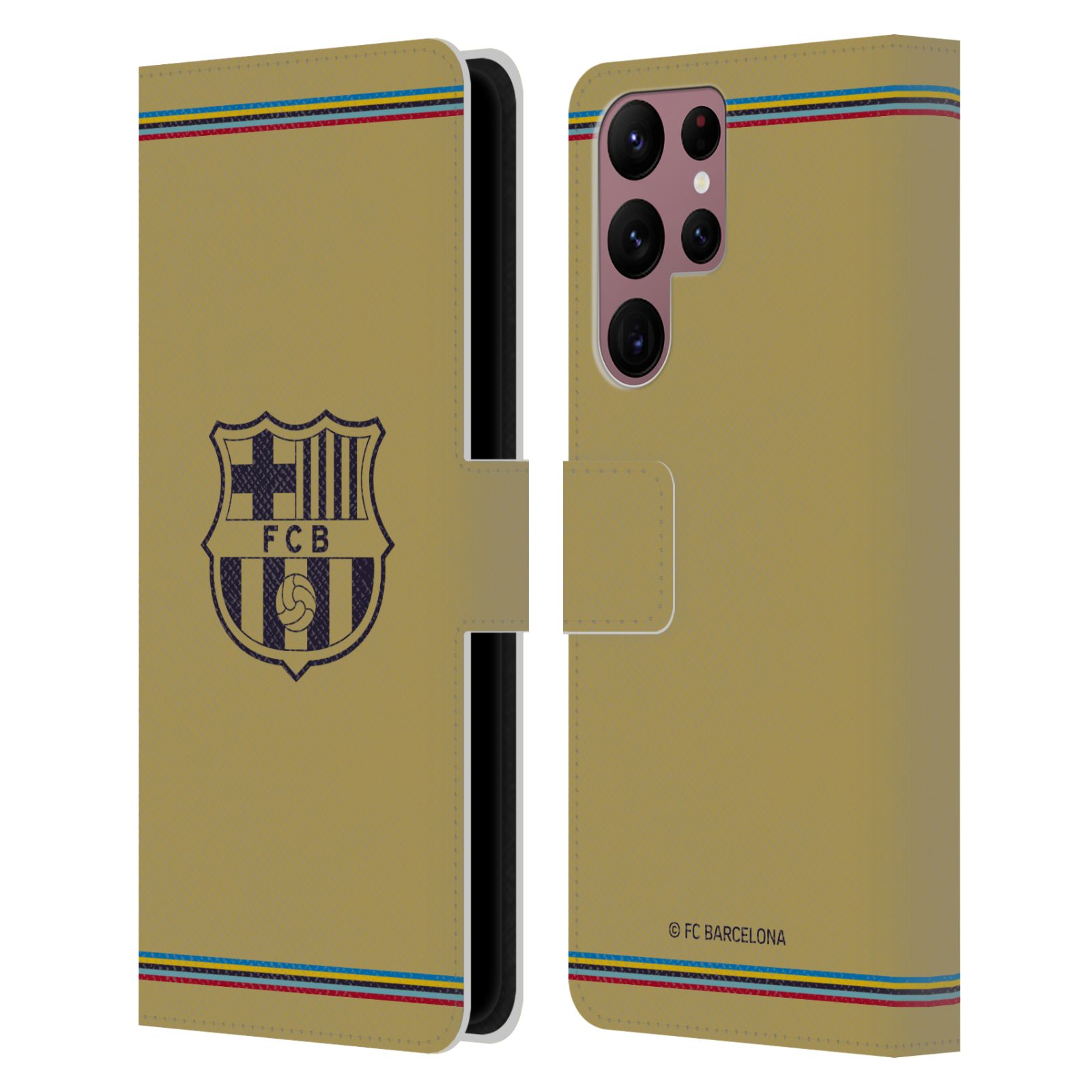 Pouzdro na mobil Samsung Galaxy S22 Ultra 5G - HEAD CASE - FC Barcelona - 22/23 Venkovní dres béžová