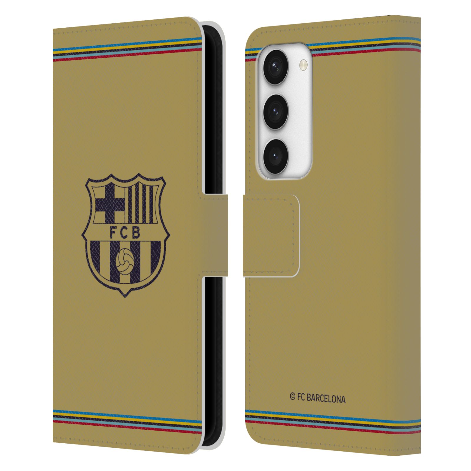 Pouzdro na mobil Samsung Galaxy S23 5G - HEAD CASE - FC Barcelona - 22/23 Venkovní dres béžová