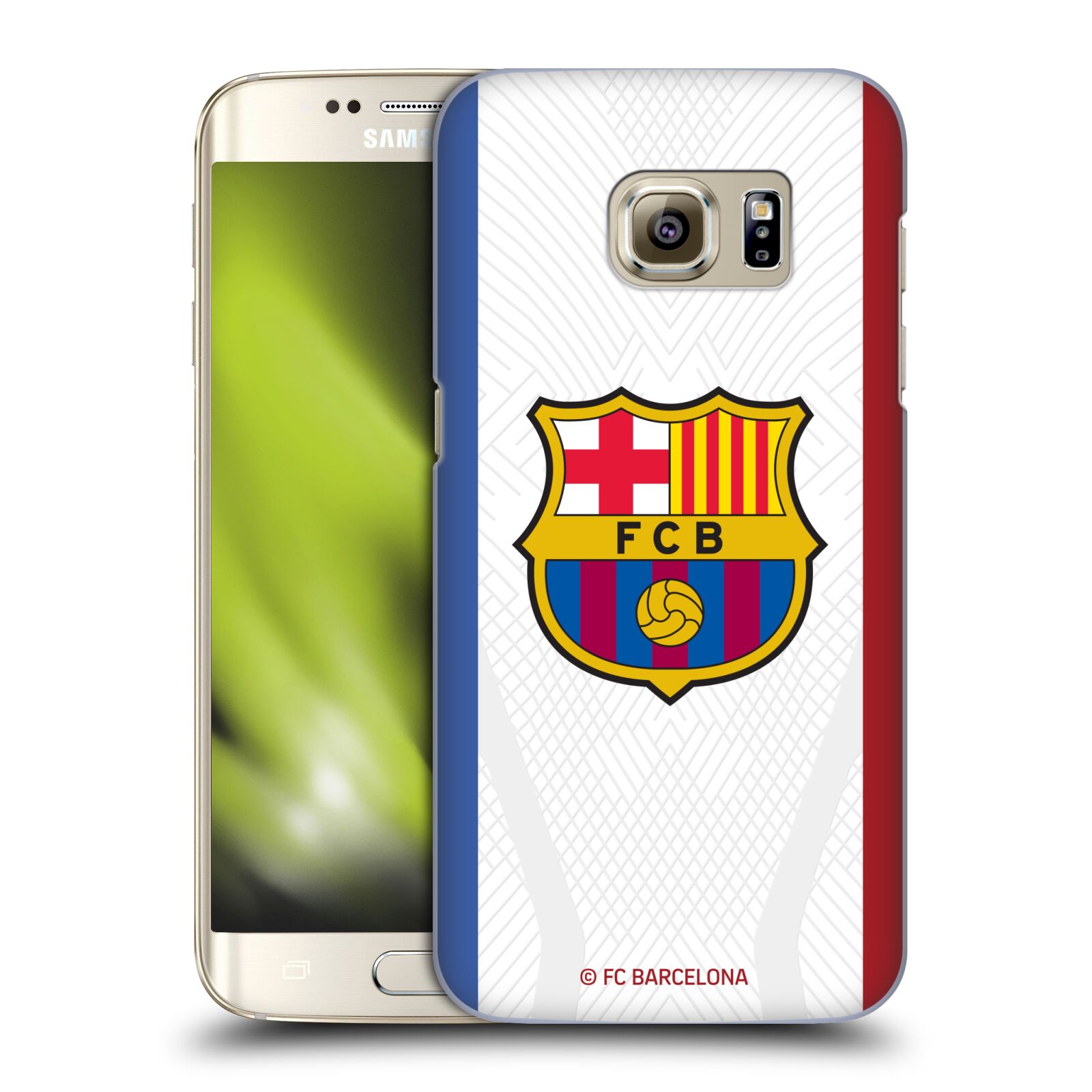 Obal na mobil Samsung Galaxy S7 EDGE - HEAD CASE - FC BARCELONA - Venkovní dres bílá velký znak