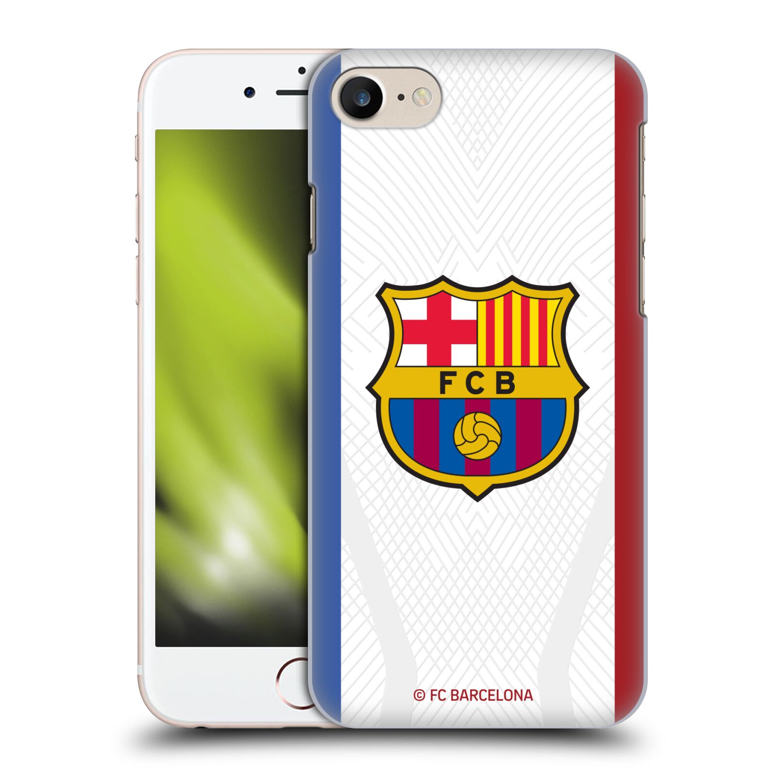Obal na mobil Apple Iphone 7/8 - HEAD CASE - FC BARCELONA - Venkovní dres bílá velký znak