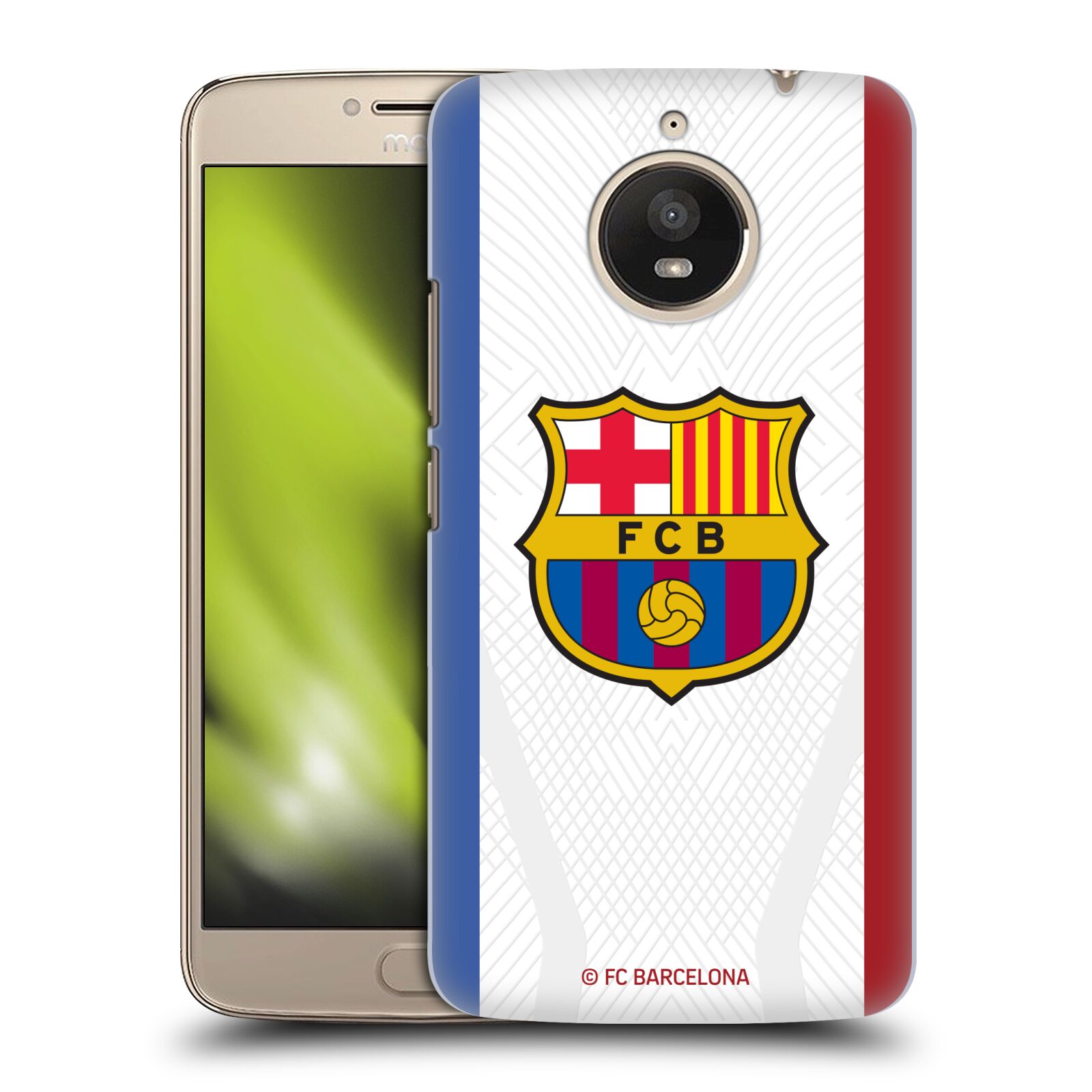 Obal na mobil Lenovo Moto E4 PLUS - HEAD CASE - FC BARCELONA - Venkovní dres bílá velký znak