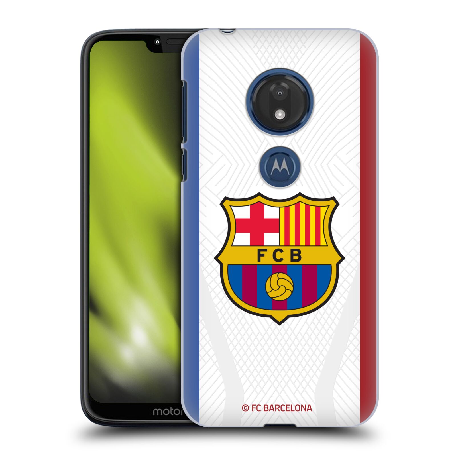 Obal na mobil Motorola Moto G7 Play - HEAD CASE - FC BARCELONA - Venkovní dres bílá velký znak