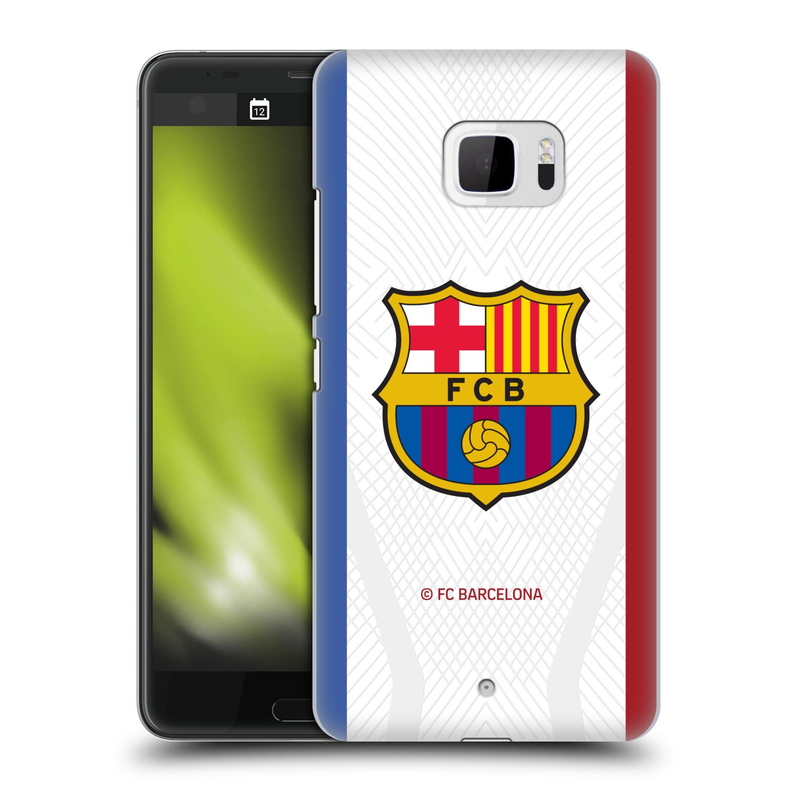 Obal na mobil HTC U Ultra - HEAD CASE - FC BARCELONA - Venkovní dres bílá velký znak