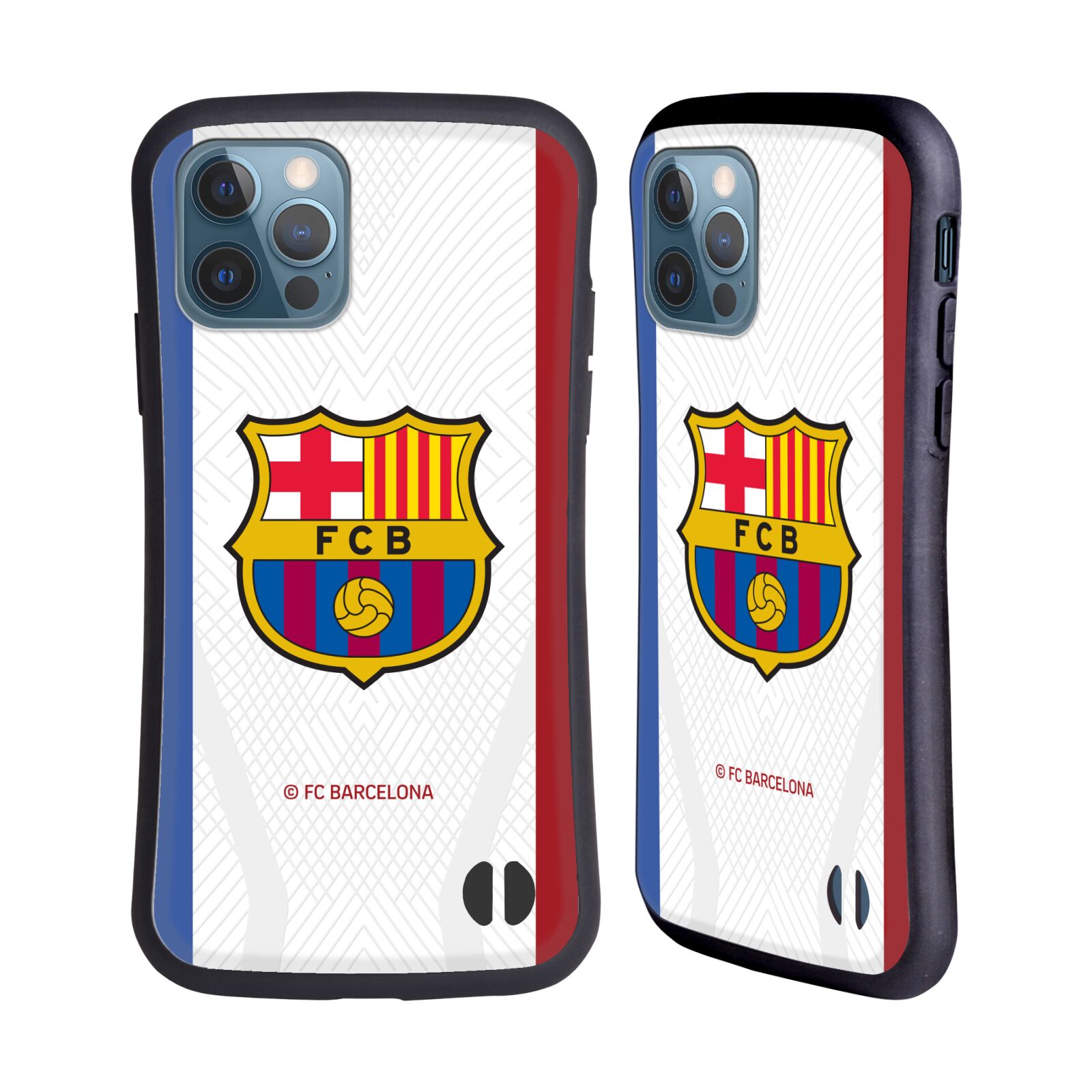 Odolný zadní obal pro mobil Apple iPhone 12 / iPhone 12 Pro - HEAD CASE - FC Barcelona - Bílý dres 23/24