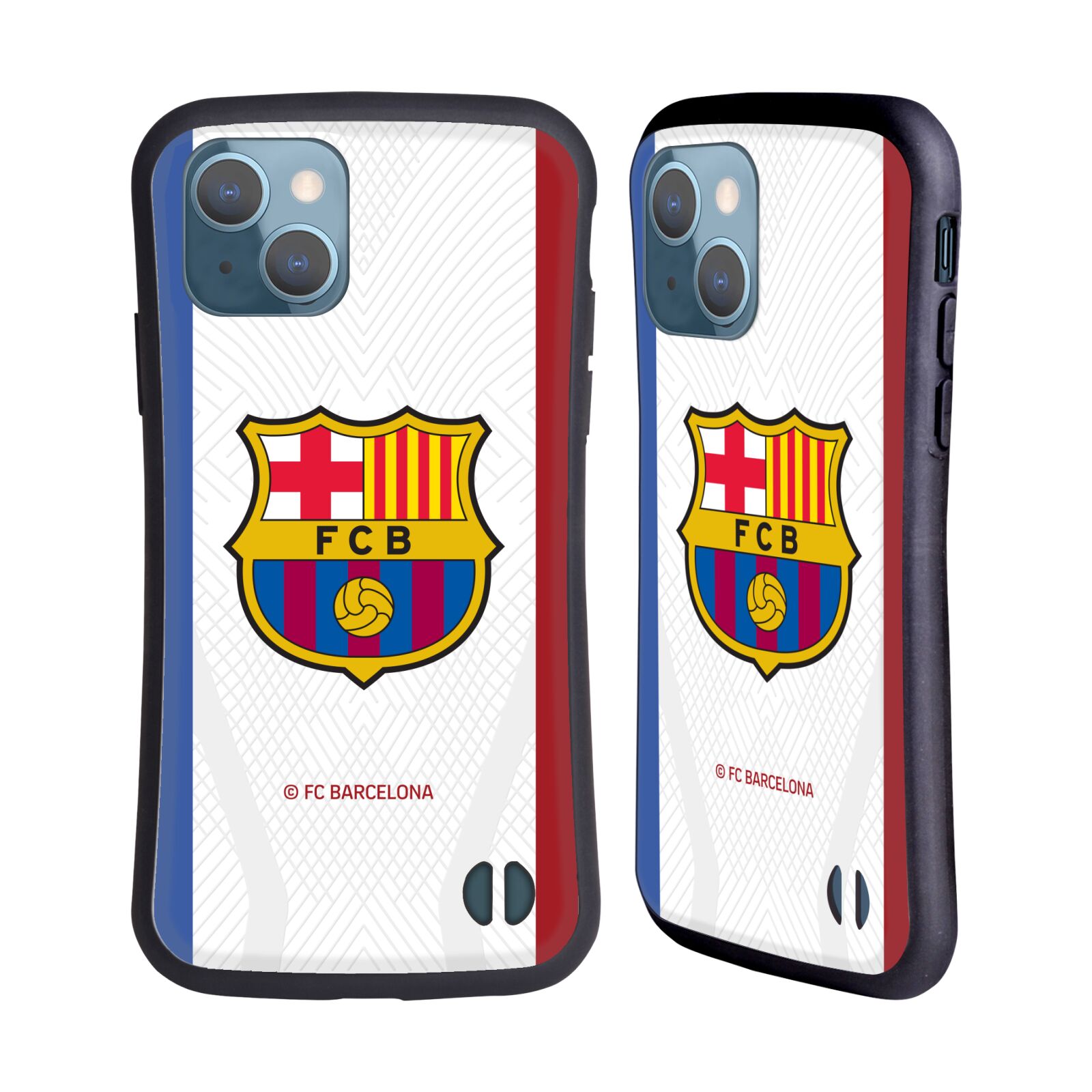Odolný zadní obal pro mobil Apple iPhone 13 - HEAD CASE - FC Barcelona - Bílý dres 23/24