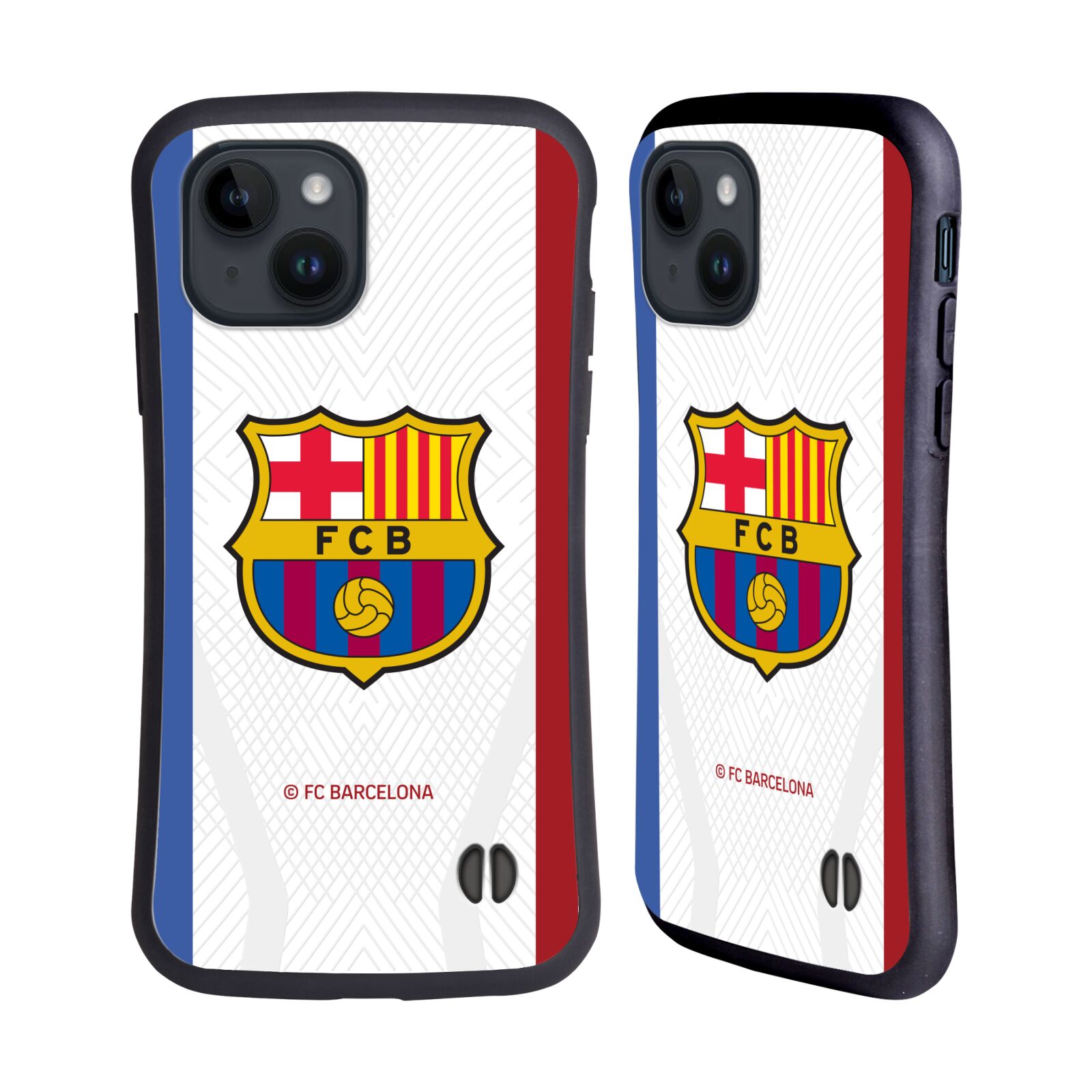 Odolný zadní obal pro mobil Apple iPhone 15 - HEAD CASE - FC Barcelona - Bílý dres 23/24