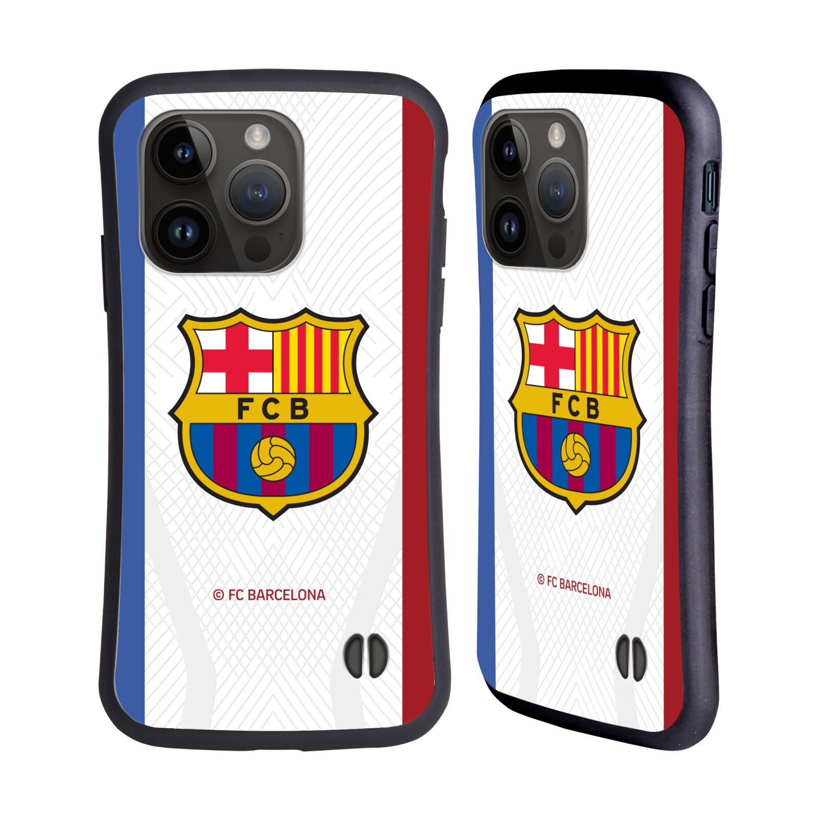 Odolný zadní obal pro mobil Apple iPhone 15 PRO - HEAD CASE - FC Barcelona - Bílý dres 23/24