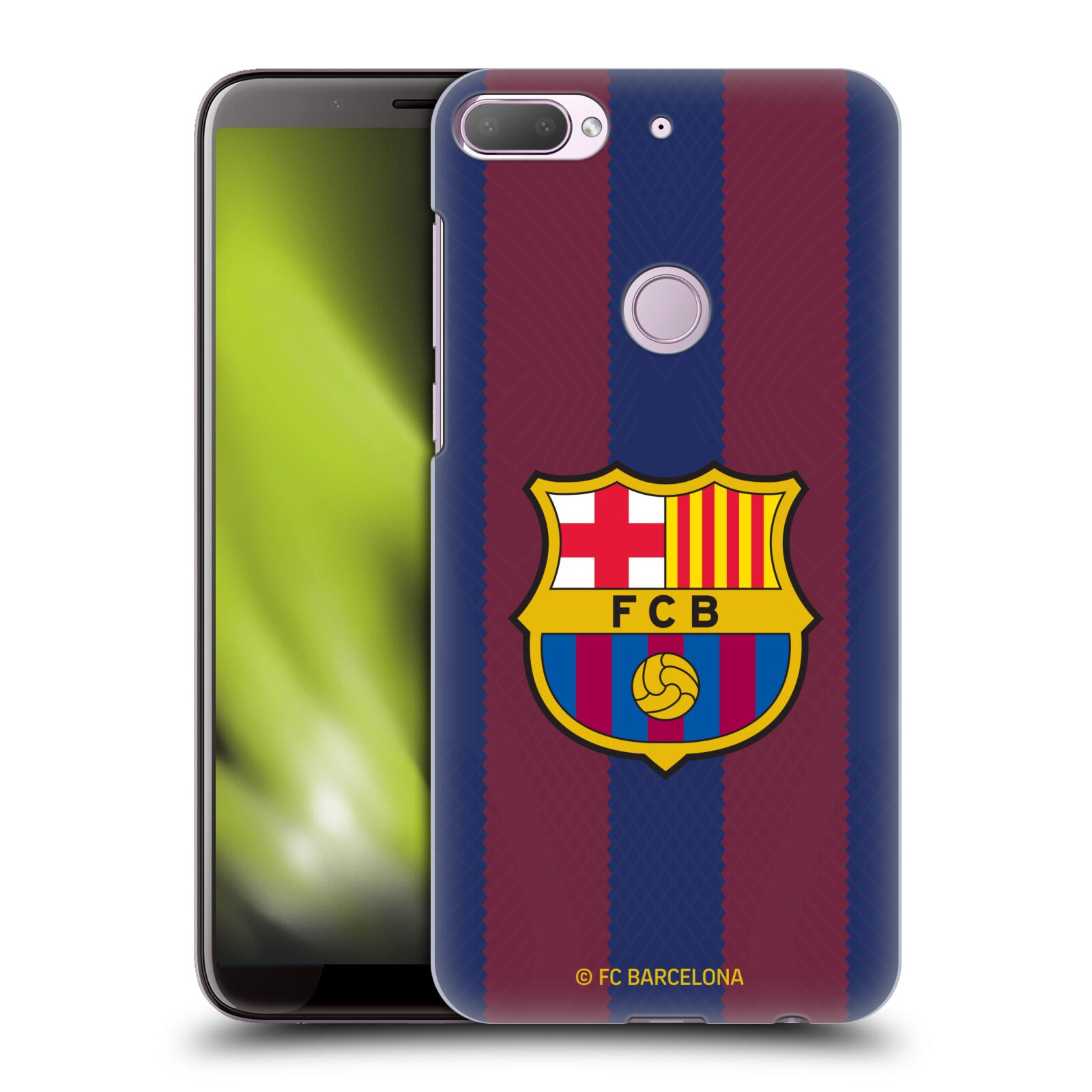 Obal na mobil HTC Desire 12+ / Desire 12+ DUAL SIM - HEAD CASE - FC BARCELONA - Domácí dres pruhy a logo