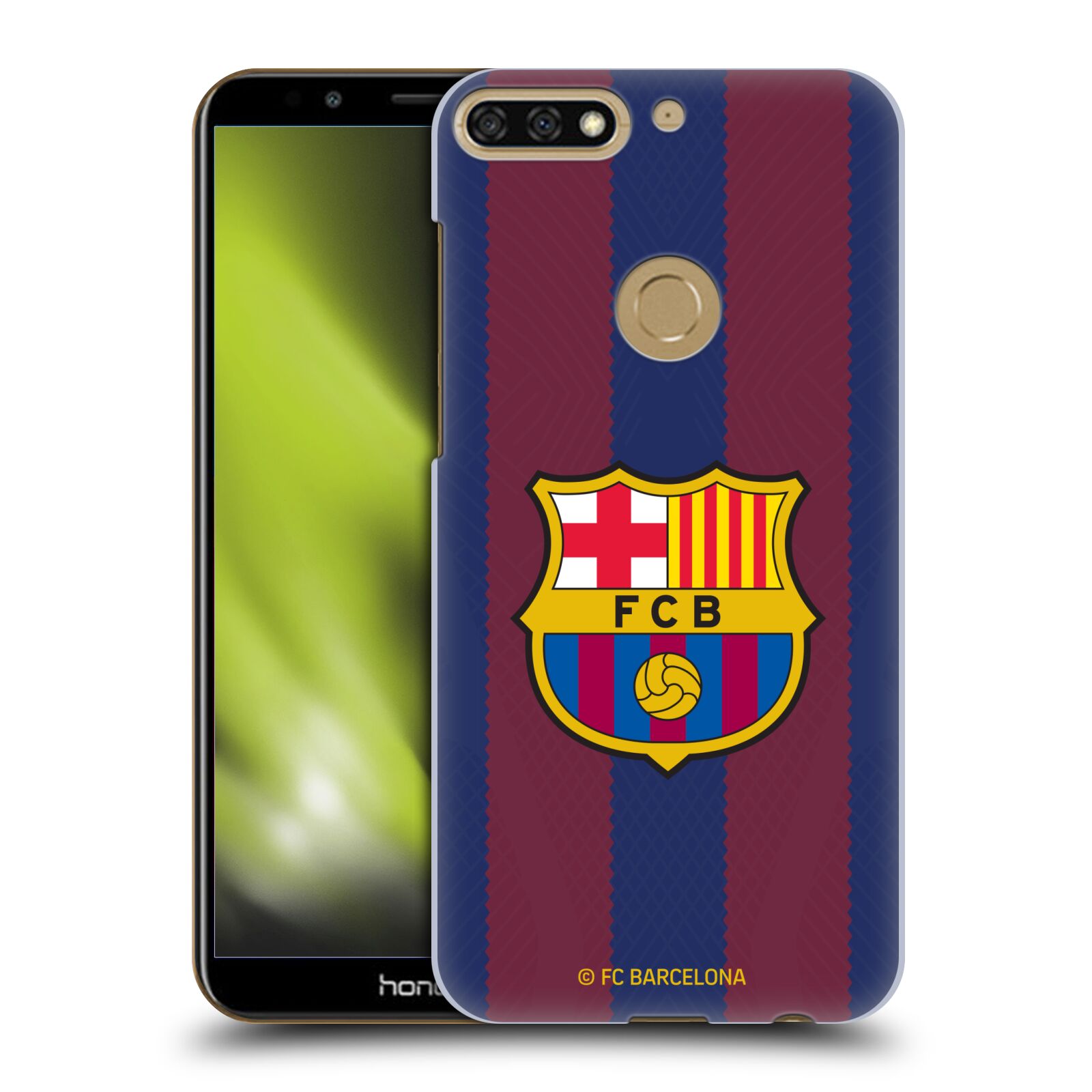 Obal na mobil HONOR 7C - HEAD CASE - FC BARCELONA - Domácí dres pruhy a logo