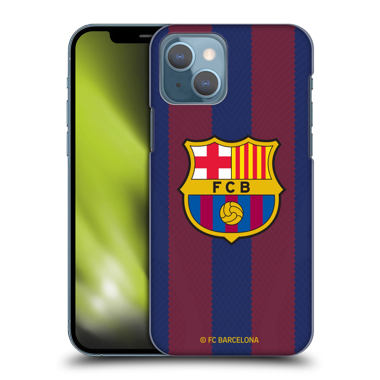 Obal na mobil Apple Iphone 13 - HEAD CASE - FC BARCELONA - Domácí dres pruhy a logo