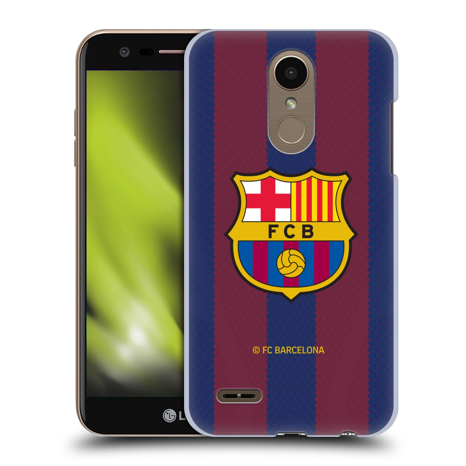 Obal na mobil LG K10 2018 - HEAD CASE - FC BARCELONA - Domácí dres pruhy a logo
