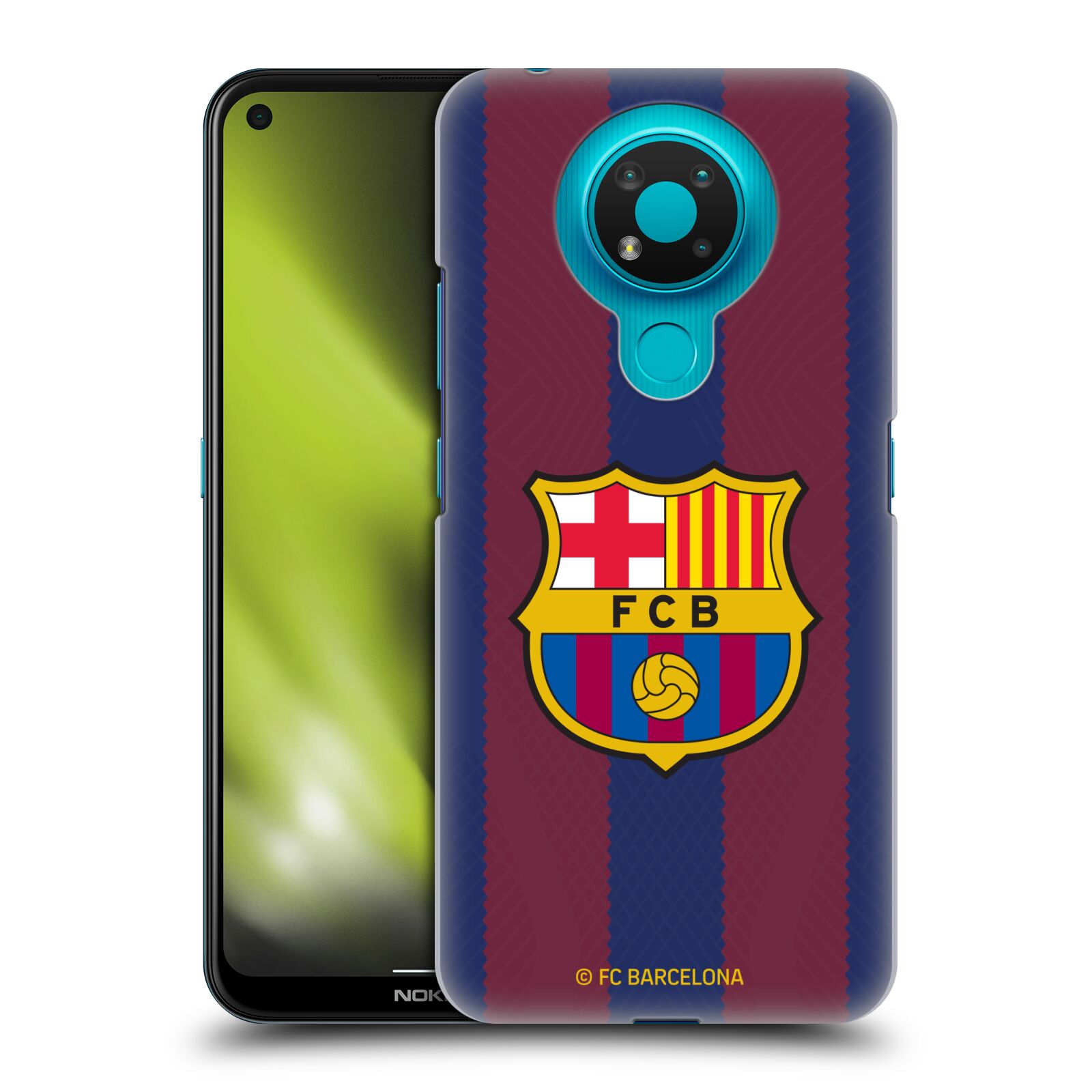 Obal na mobil Nokia 3.4 - HEAD CASE - FC BARCELONA - Domácí dres pruhy a logo
