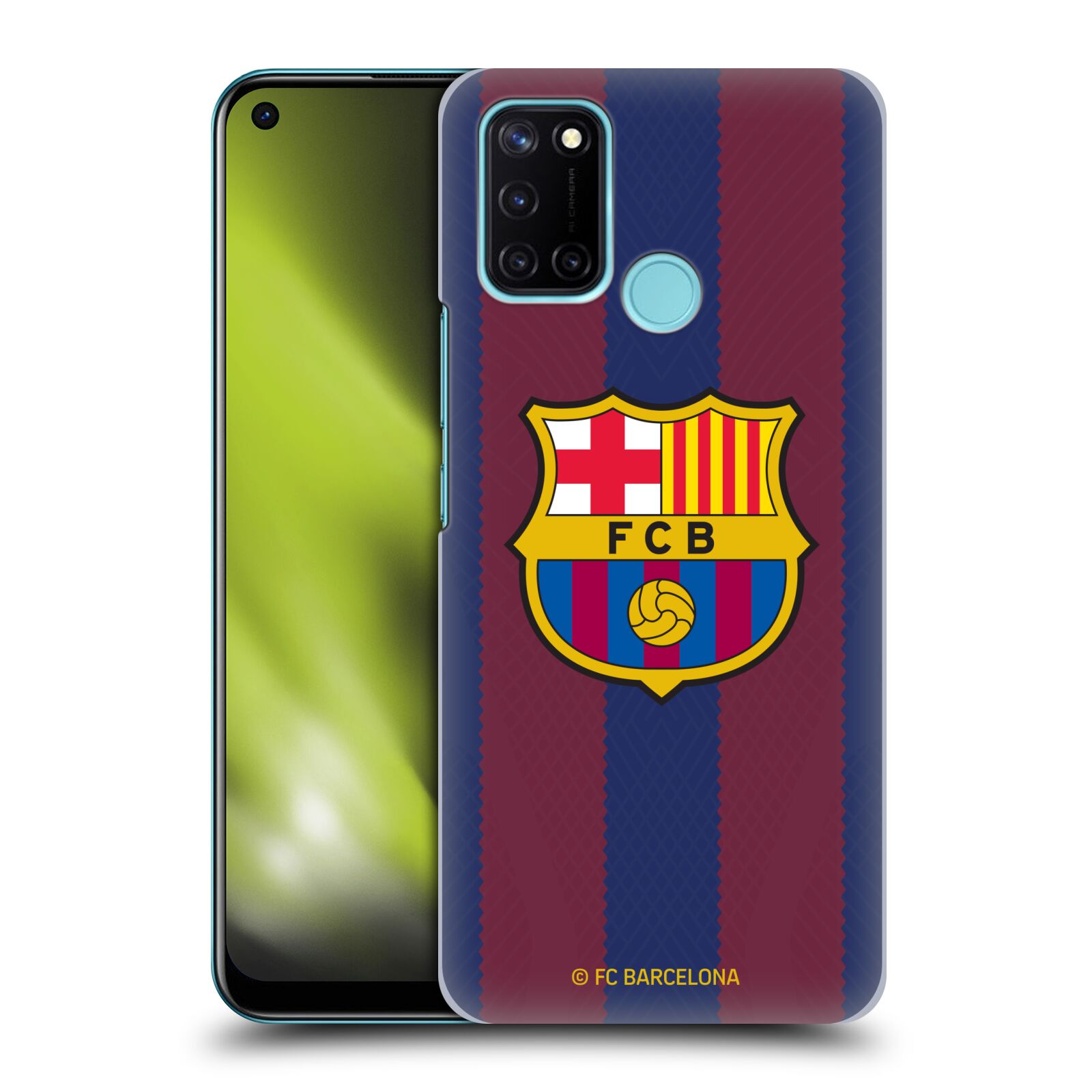 Obal na mobil Realme 7i / Realme C17 - HEAD CASE - FC BARCELONA - Domácí dres pruhy a logo
