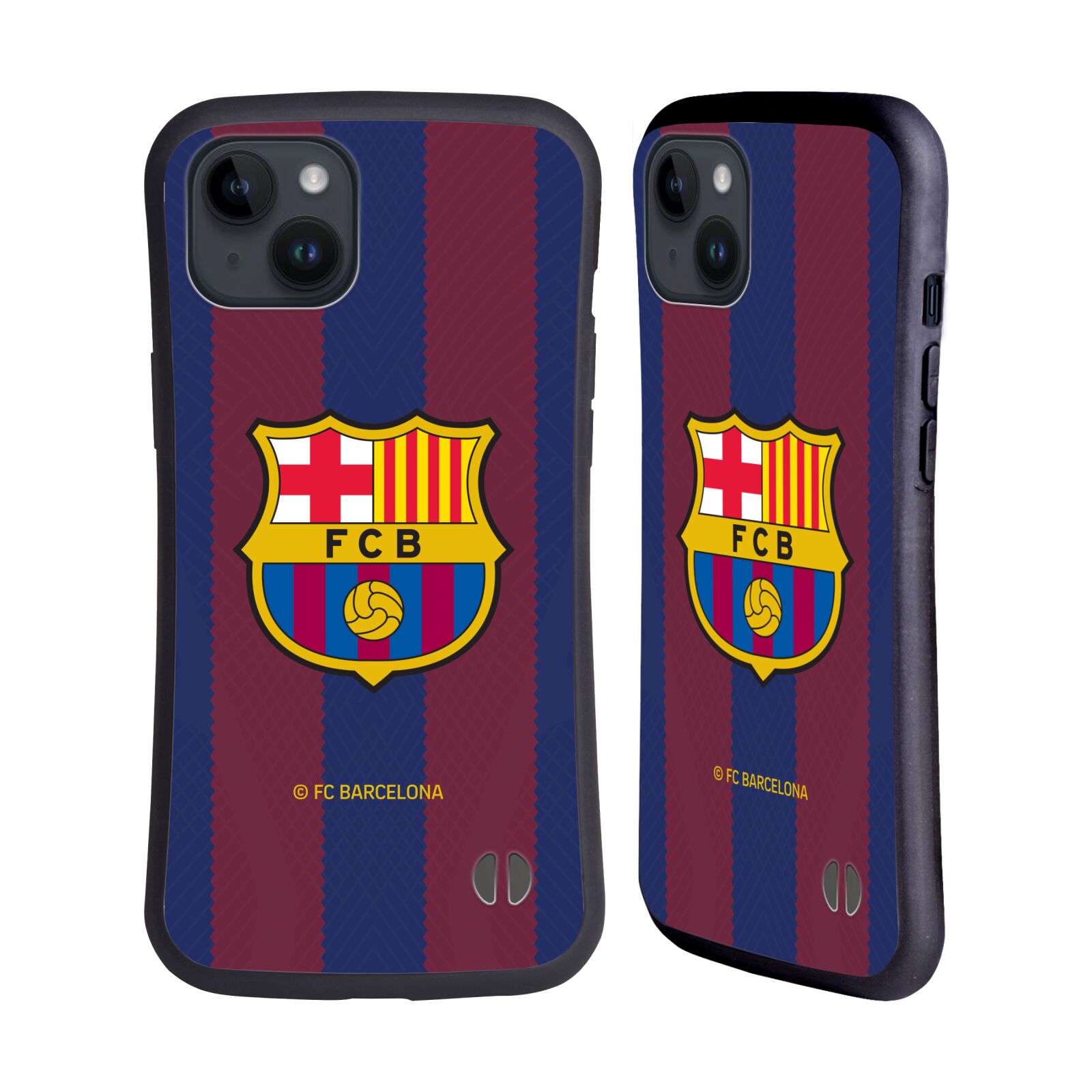 Odolný zadní obal pro mobil Apple iPhone 15 PLUS - HEAD CASE - FC Barcelona - Dres Domácí pruhy 23/24