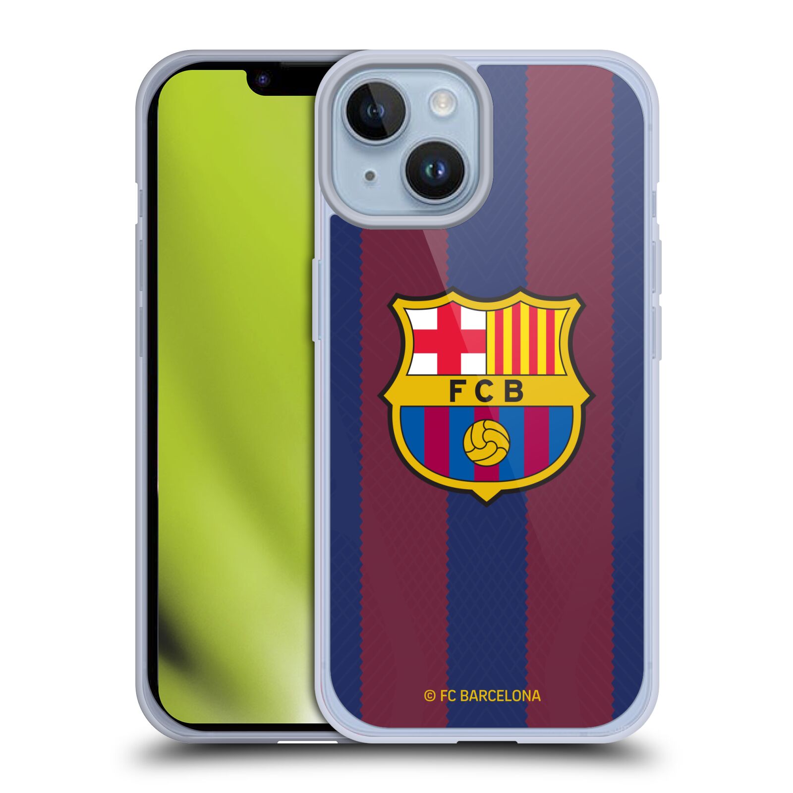 Obal na mobil Apple Iphone 14 - HEAD CASE - FC BARCELONA - Domácí dres pruhy a logo