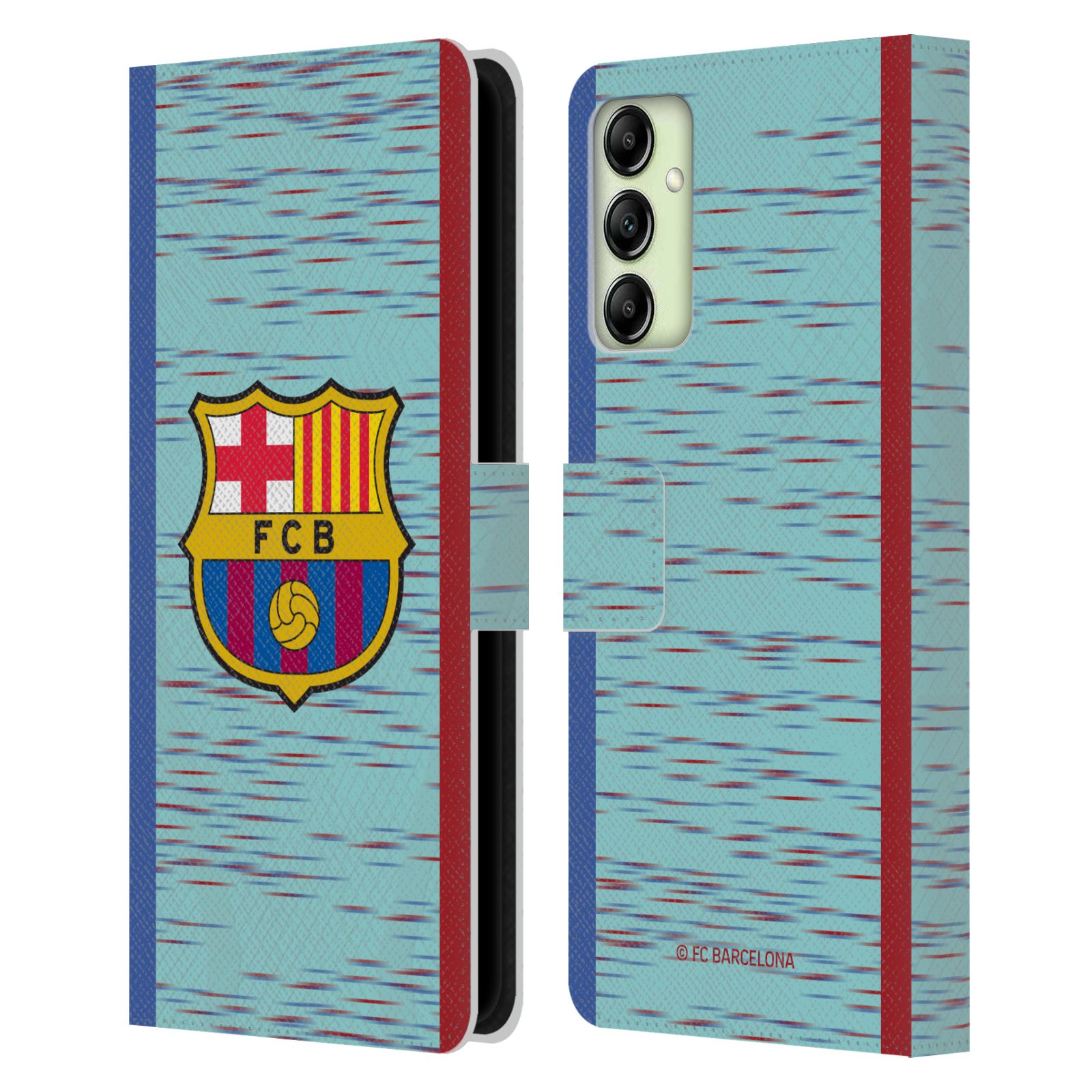 Pouzdro na mobil Samsung Galaxy A14 - HEAD CASE - FC Barcelona - Dres světle modrá logo 23/24