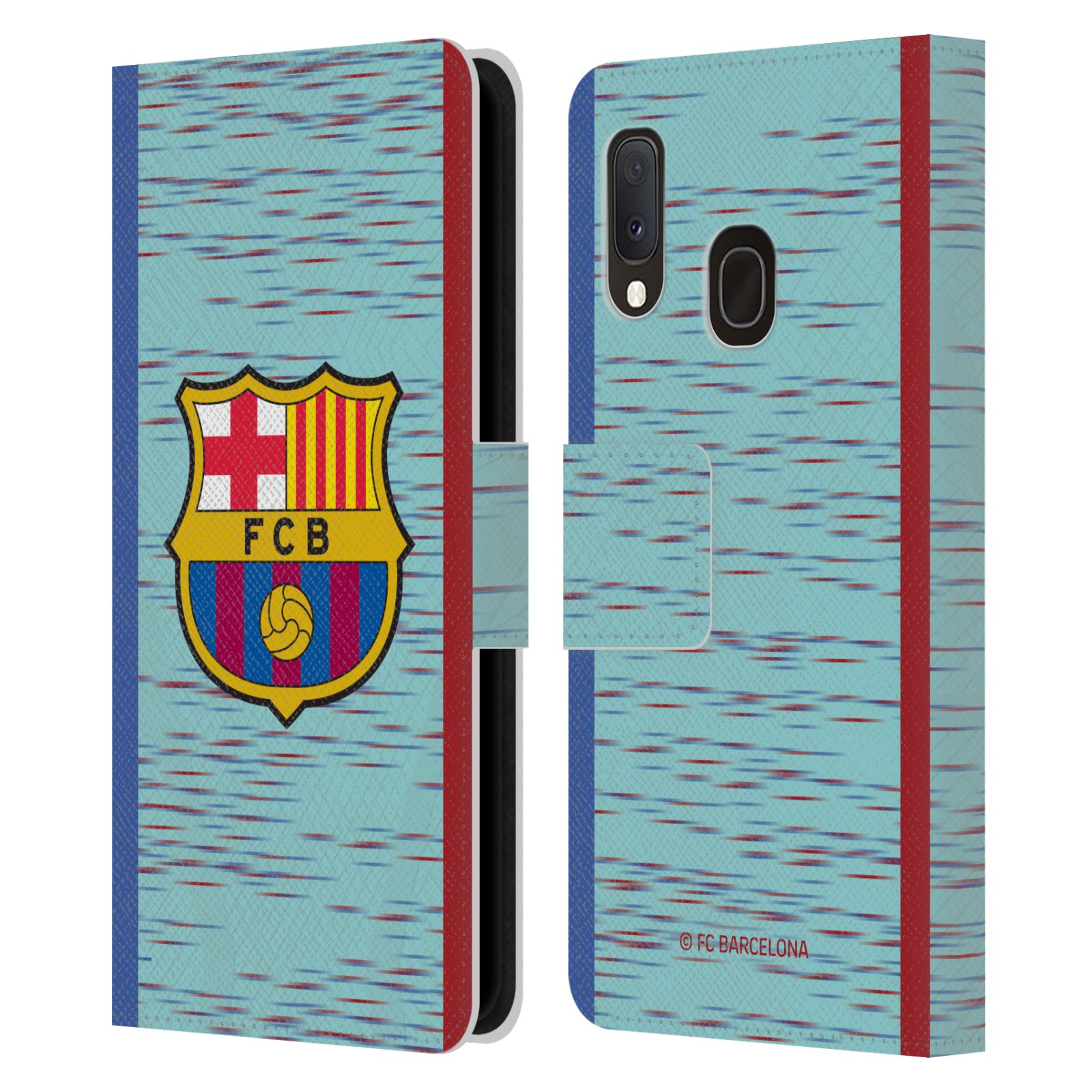Pouzdro na mobil Samsung Galaxy A20E - HEAD CASE - FC Barcelona - Dres světle modrá logo 23/24