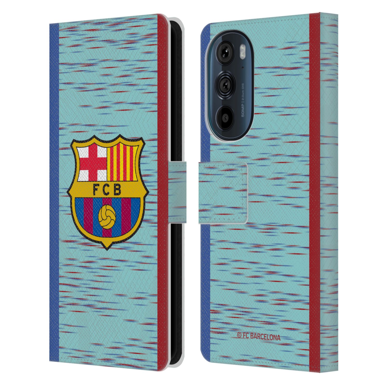 Pouzdro na mobil Motorola EDGE 30 - HEAD CASE - FC Barcelona - Dres světle modrá logo 23/24