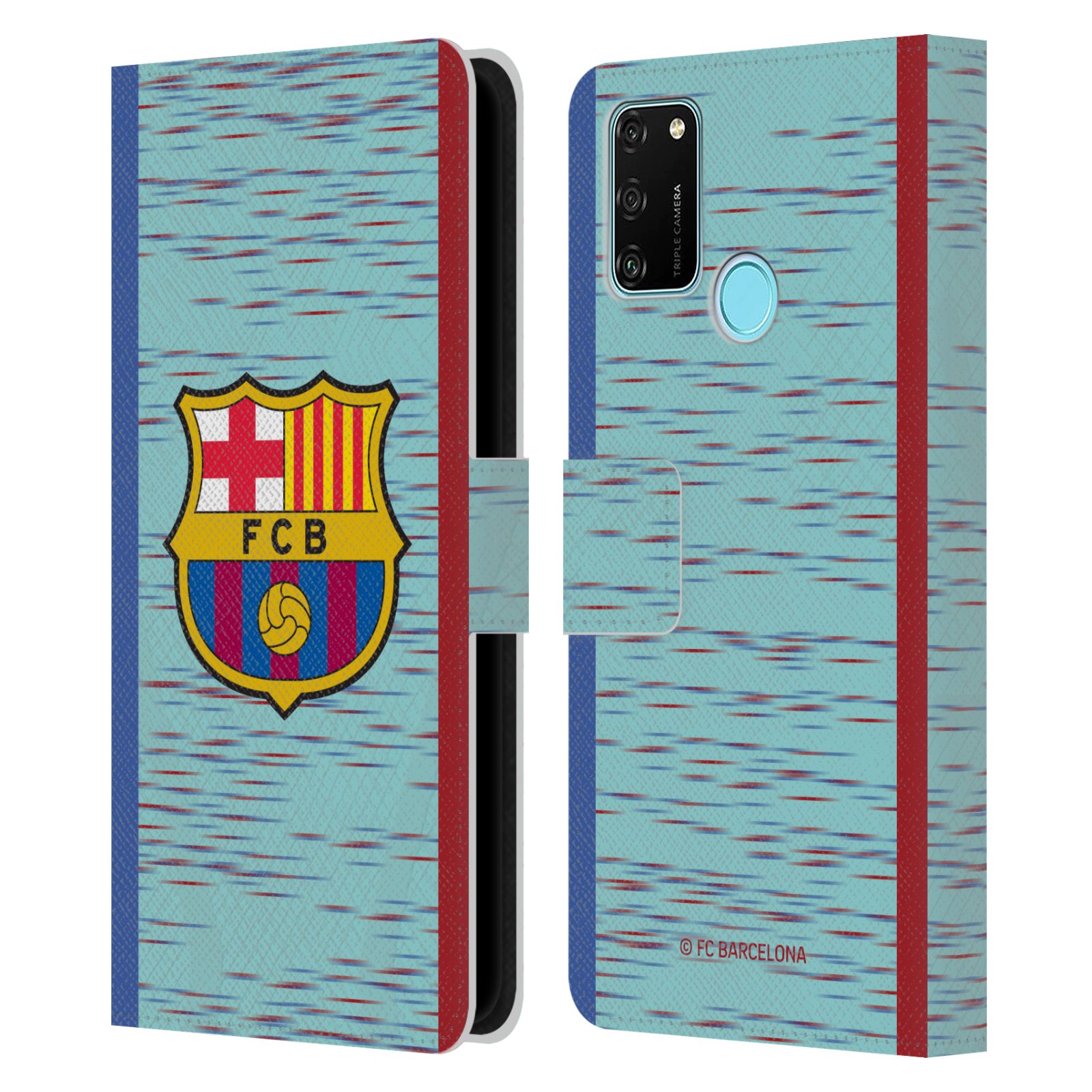 Pouzdro na mobil Honor 9A - HEAD CASE - FC Barcelona - Dres světle modrá logo 23/24