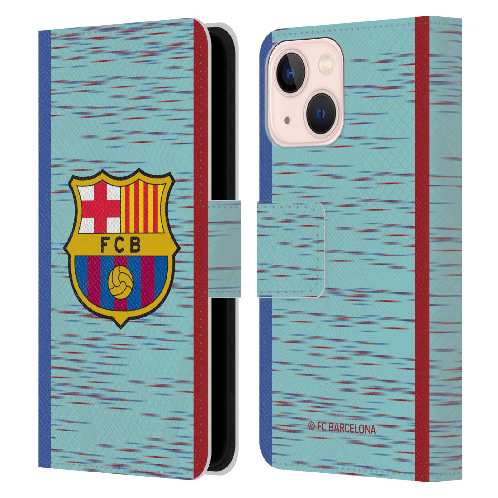 Pouzdro na mobil Apple Iphone 13 MINI - HEAD CASE - FC Barcelona - Dres světle modrá logo 23/24