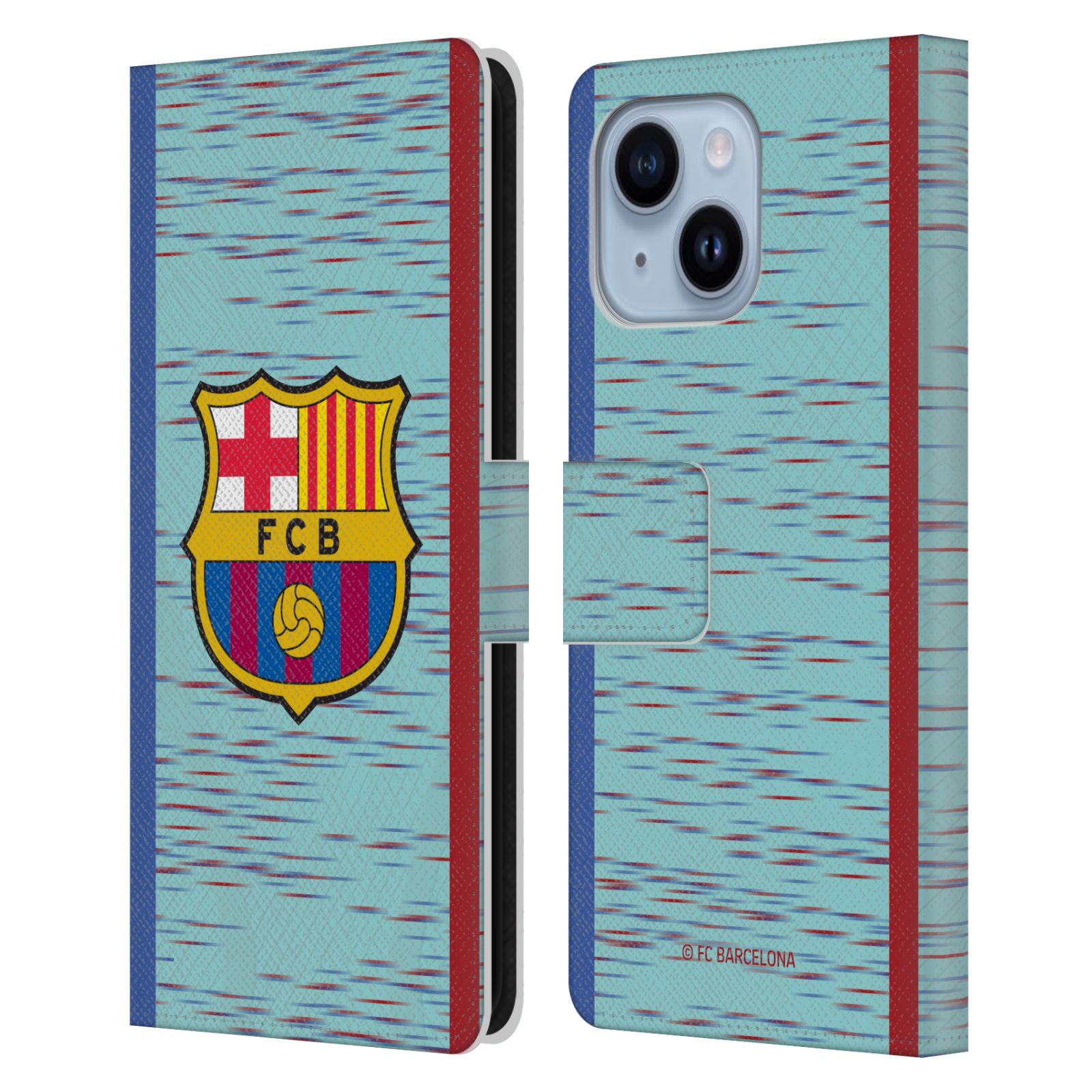 Pouzdro na mobil Apple Iphone 14 PLUS - HEAD CASE - FC Barcelona - Dres světle modrá logo 23/24