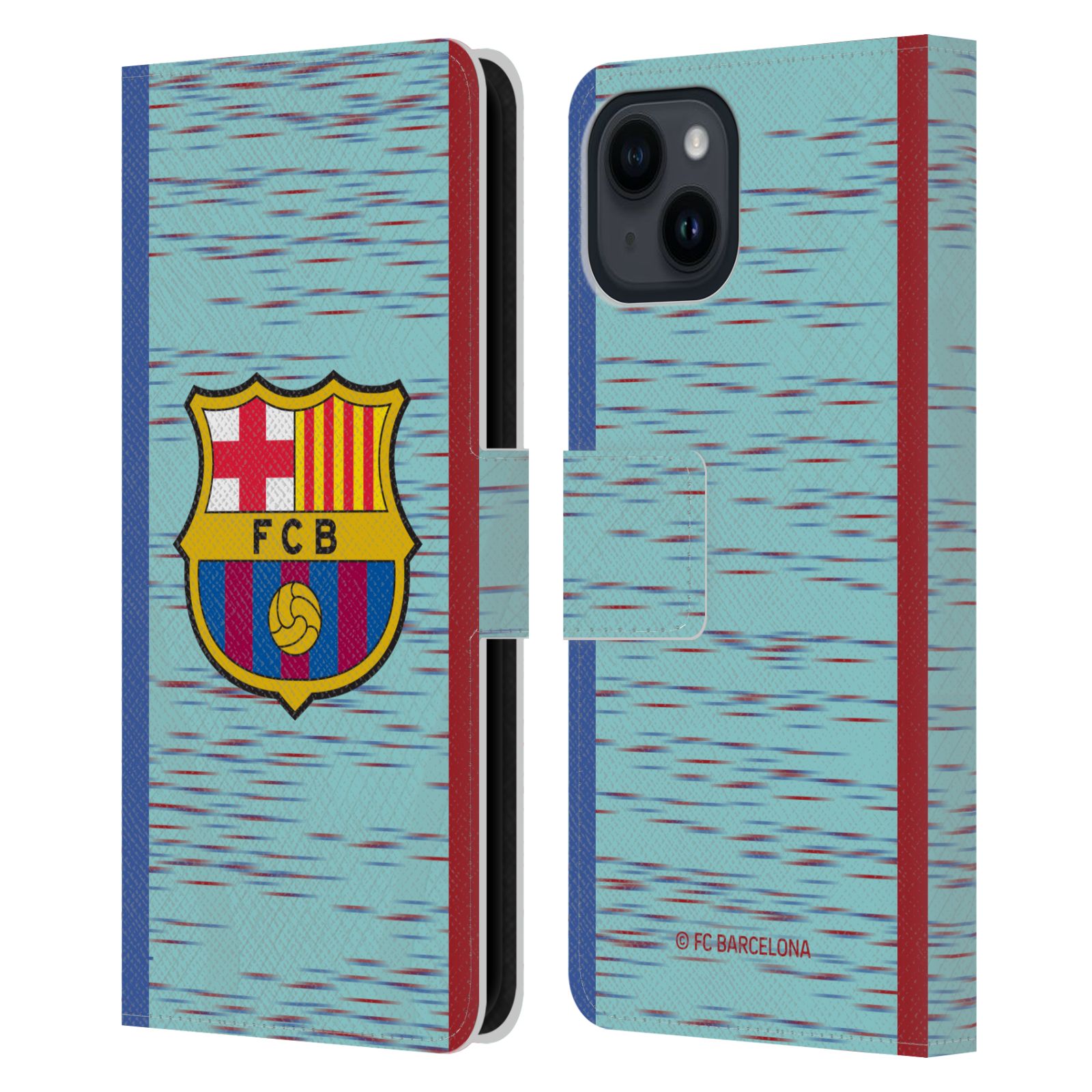 Pouzdro na mobil Apple Iphone 15 - HEAD CASE - FC Barcelona - Dres světle modrá logo 23/24