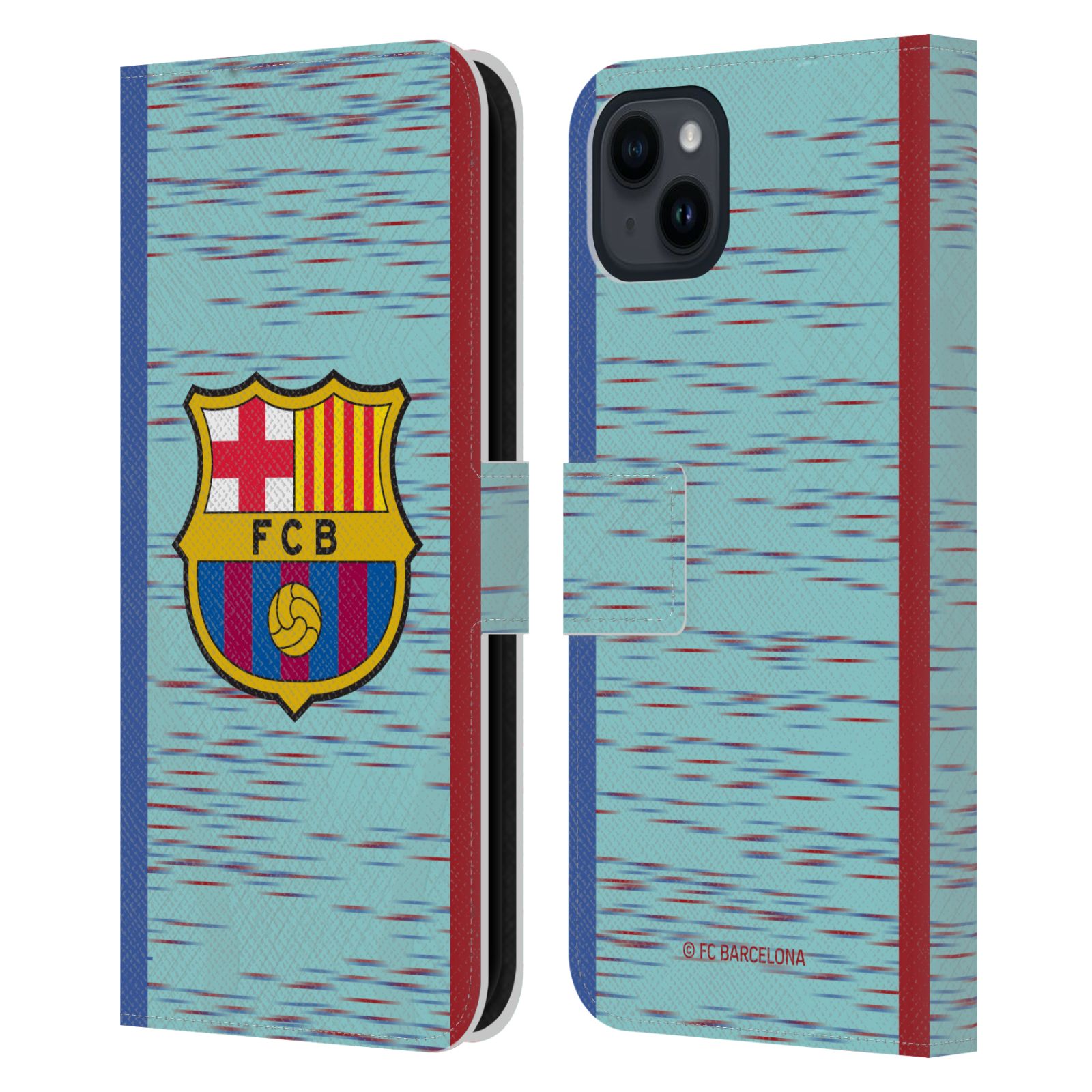 Pouzdro na mobil Apple Iphone 15 PLUS - HEAD CASE - FC Barcelona - Dres světle modrá logo 23/24
