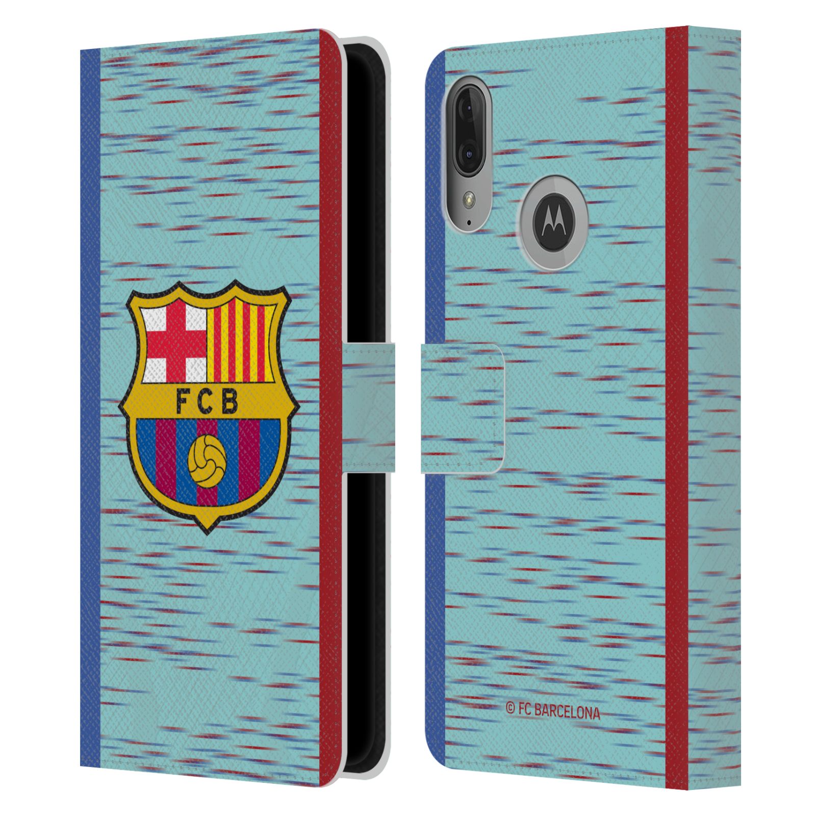 Pouzdro na mobil Motorola Moto E6 PLUS  - HEAD CASE - FC Barcelona - Dres světle modrá logo 23/24
