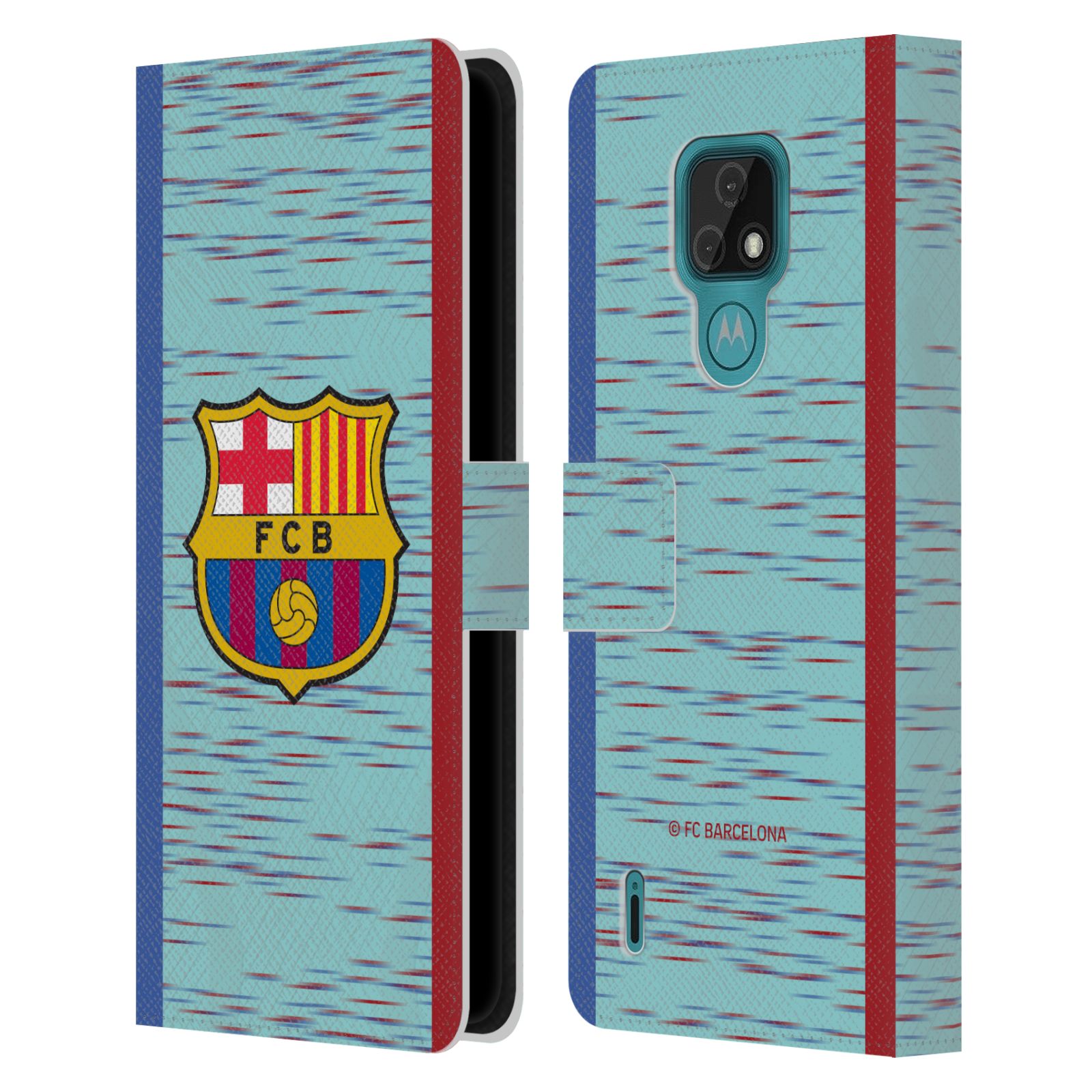 Pouzdro na mobil Motorola Moto E7 - HEAD CASE - FC Barcelona - Dres světle modrá logo 23/24