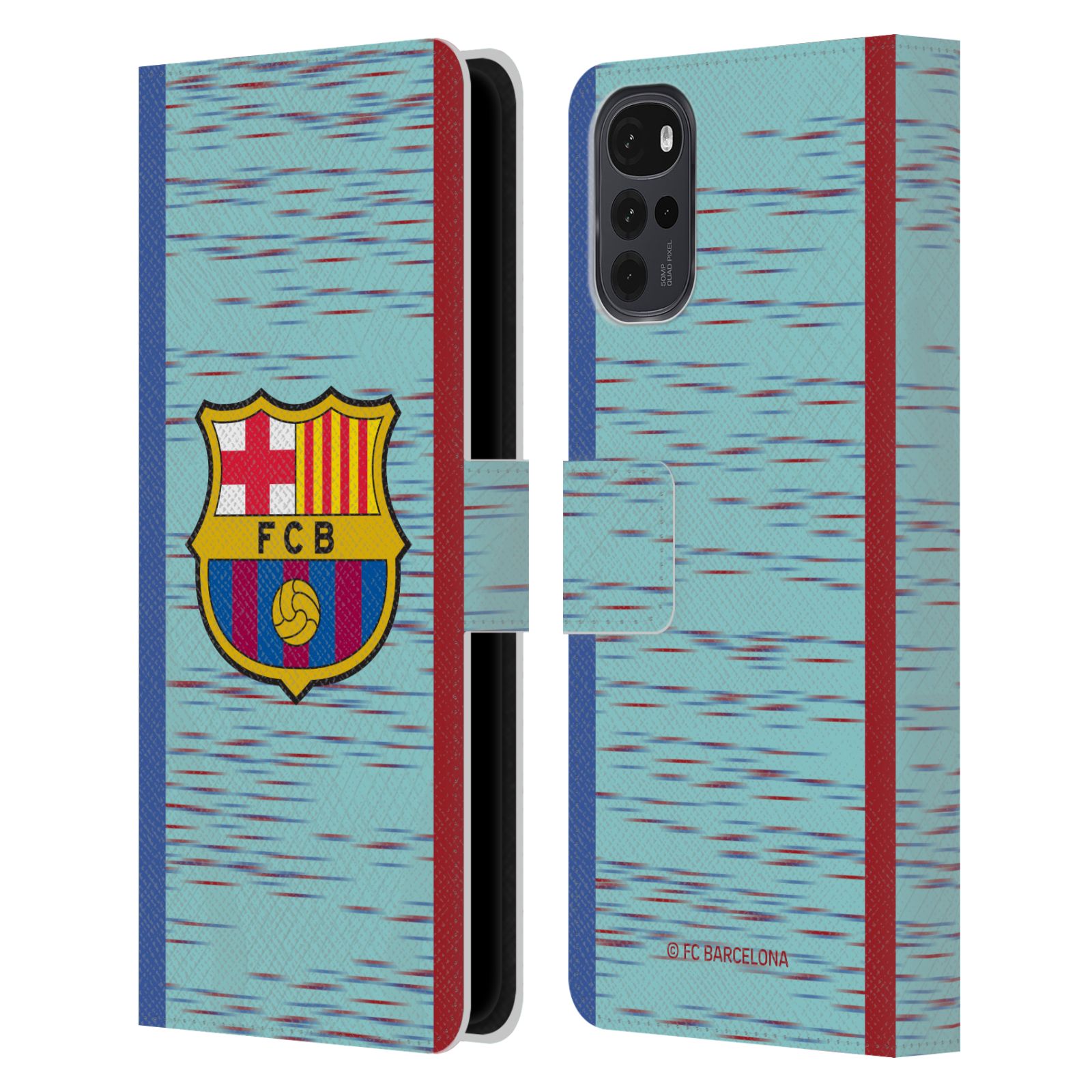 Pouzdro na mobil Motorola Moto G22 - HEAD CASE - FC Barcelona - Dres světle modrá logo 23/24