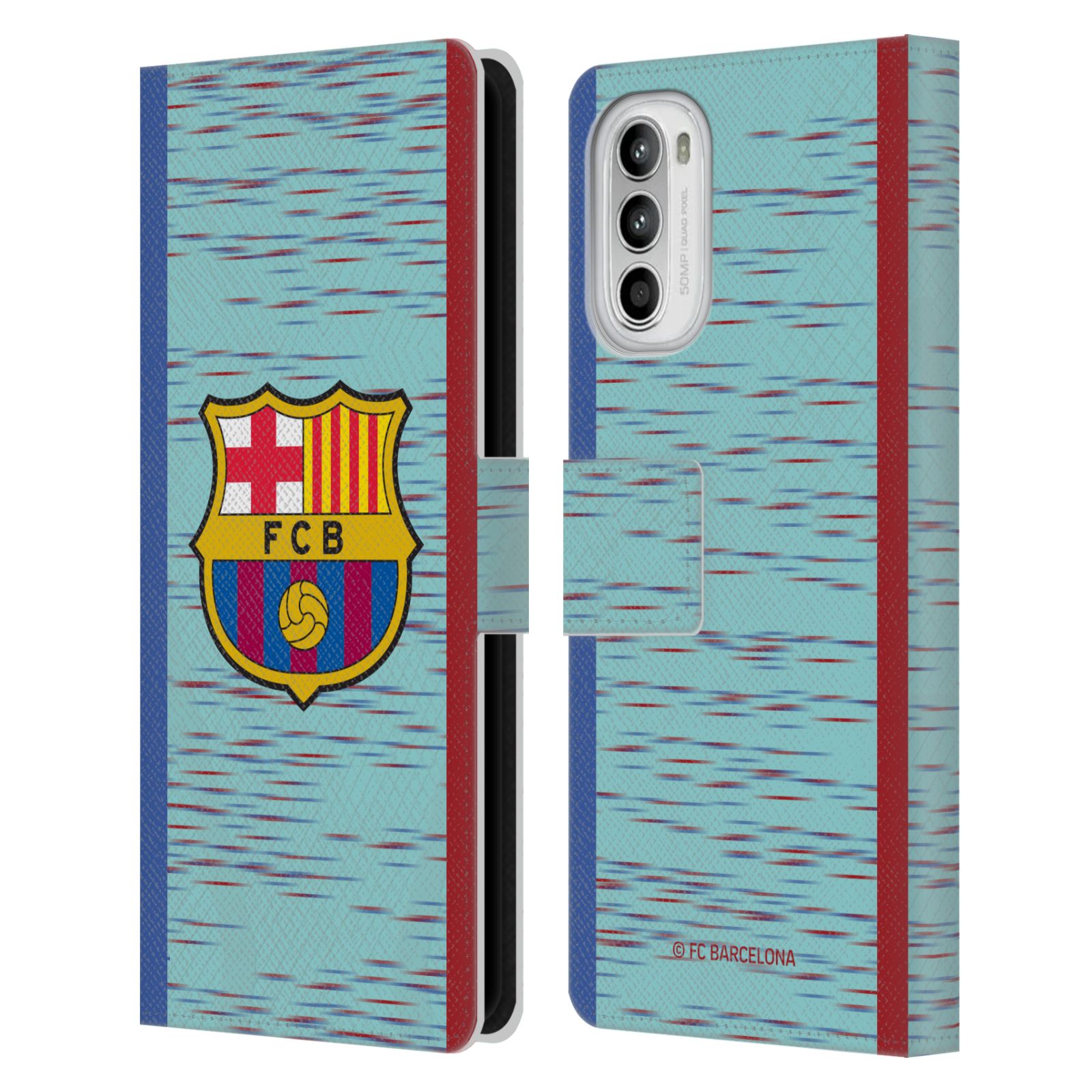 Pouzdro na mobil Motorola Moto G52 - HEAD CASE - FC Barcelona - Dres světle modrá logo 23/24
