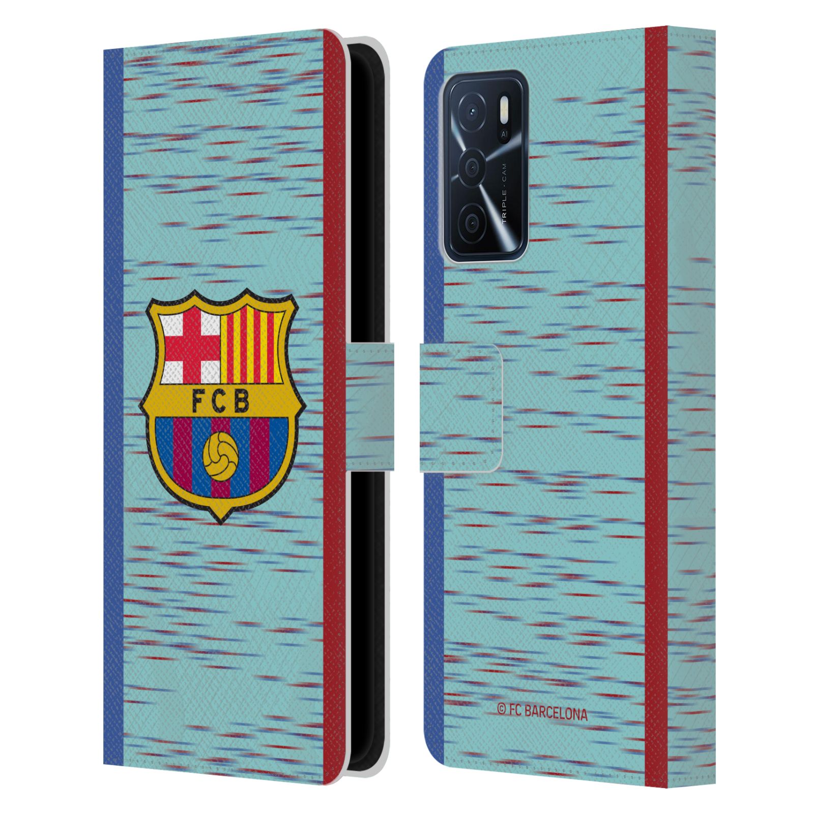 Pouzdro na mobil Oppo A16s - HEAD CASE - FC Barcelona - Dres světle modrá logo 23/24
