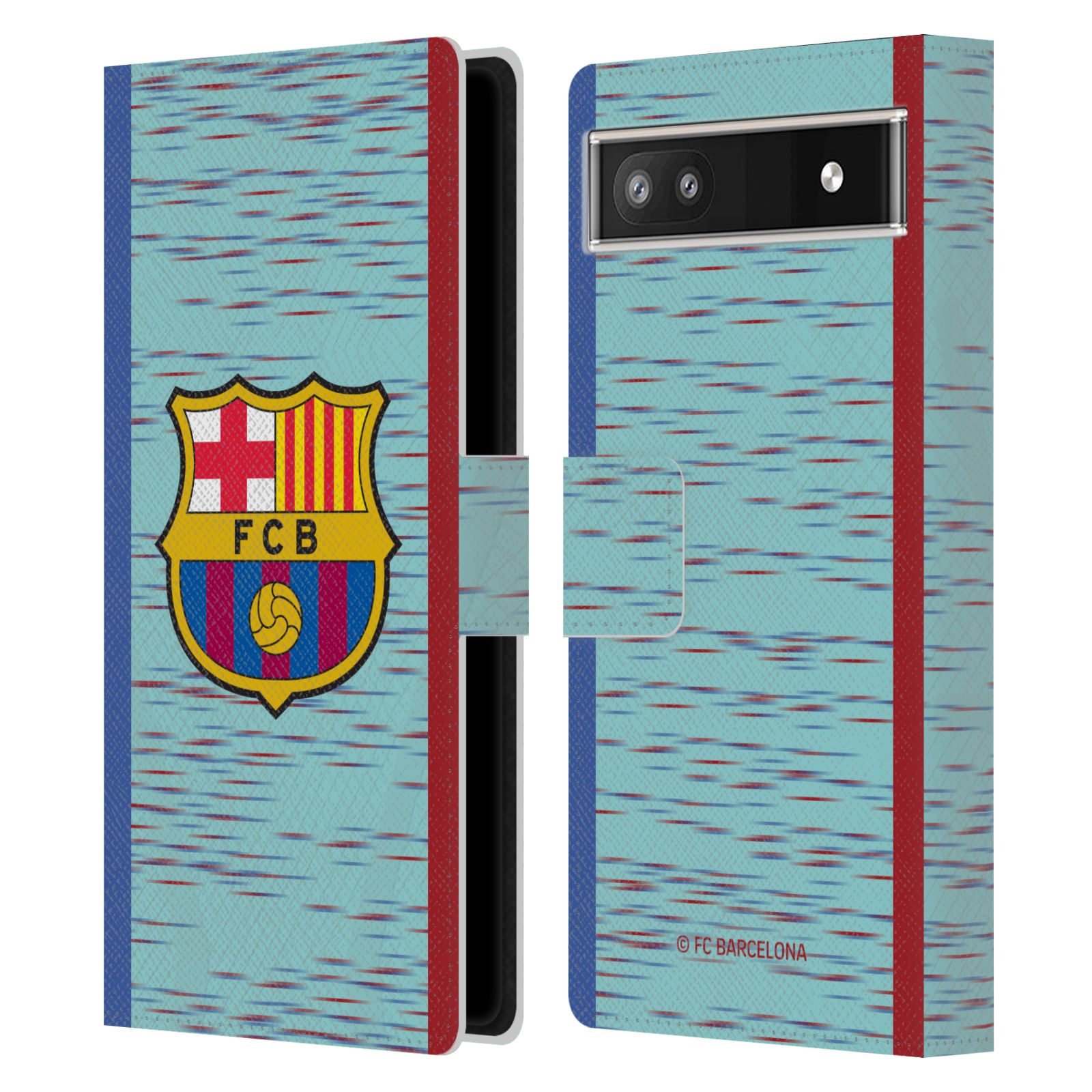 Pouzdro na mobil Google Pixel 6A  - HEAD CASE - FC Barcelona - Dres světle modrá logo 23/24