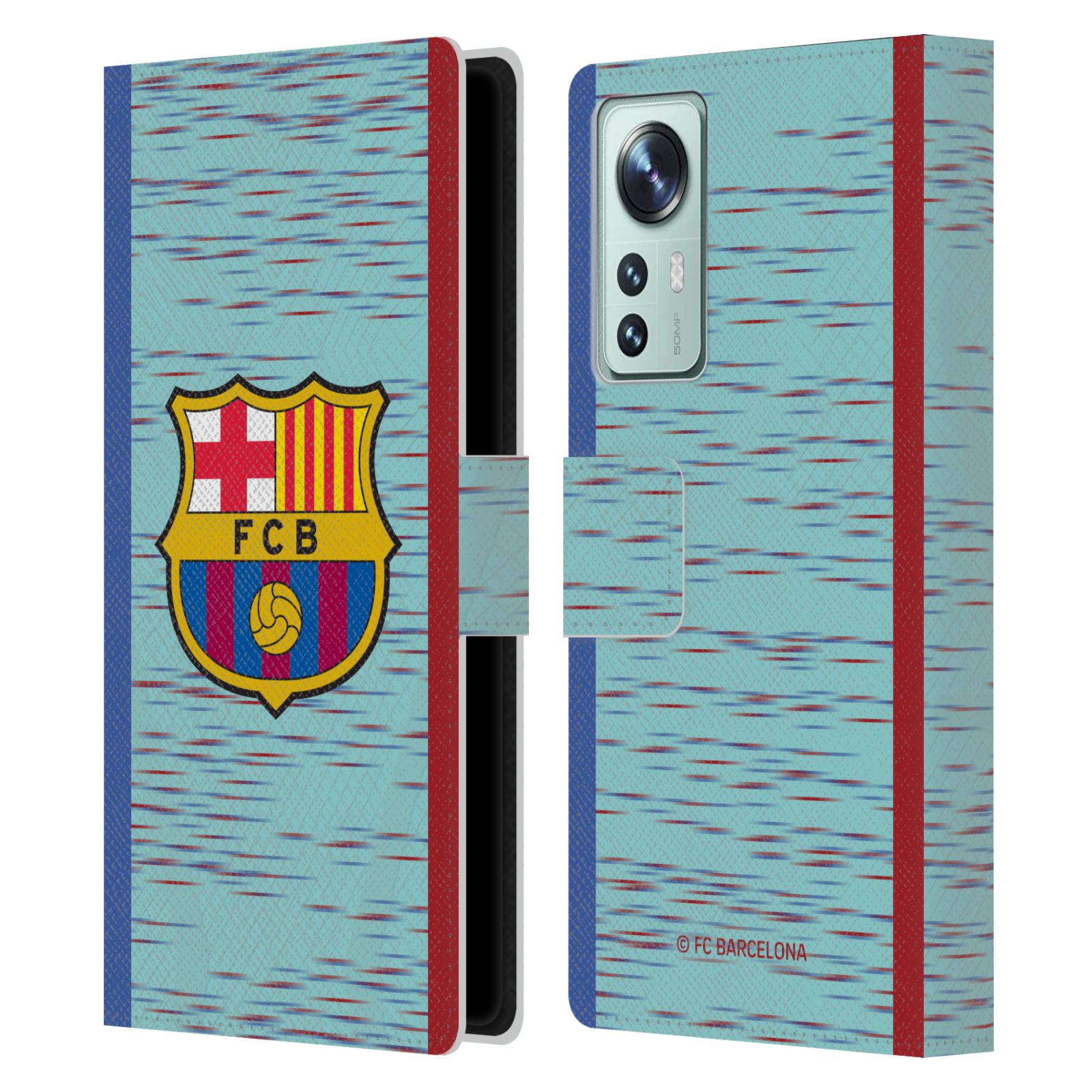 Pouzdro na mobil Xiaomi 12 - HEAD CASE - FC Barcelona - Dres světle modrá logo 23/24
