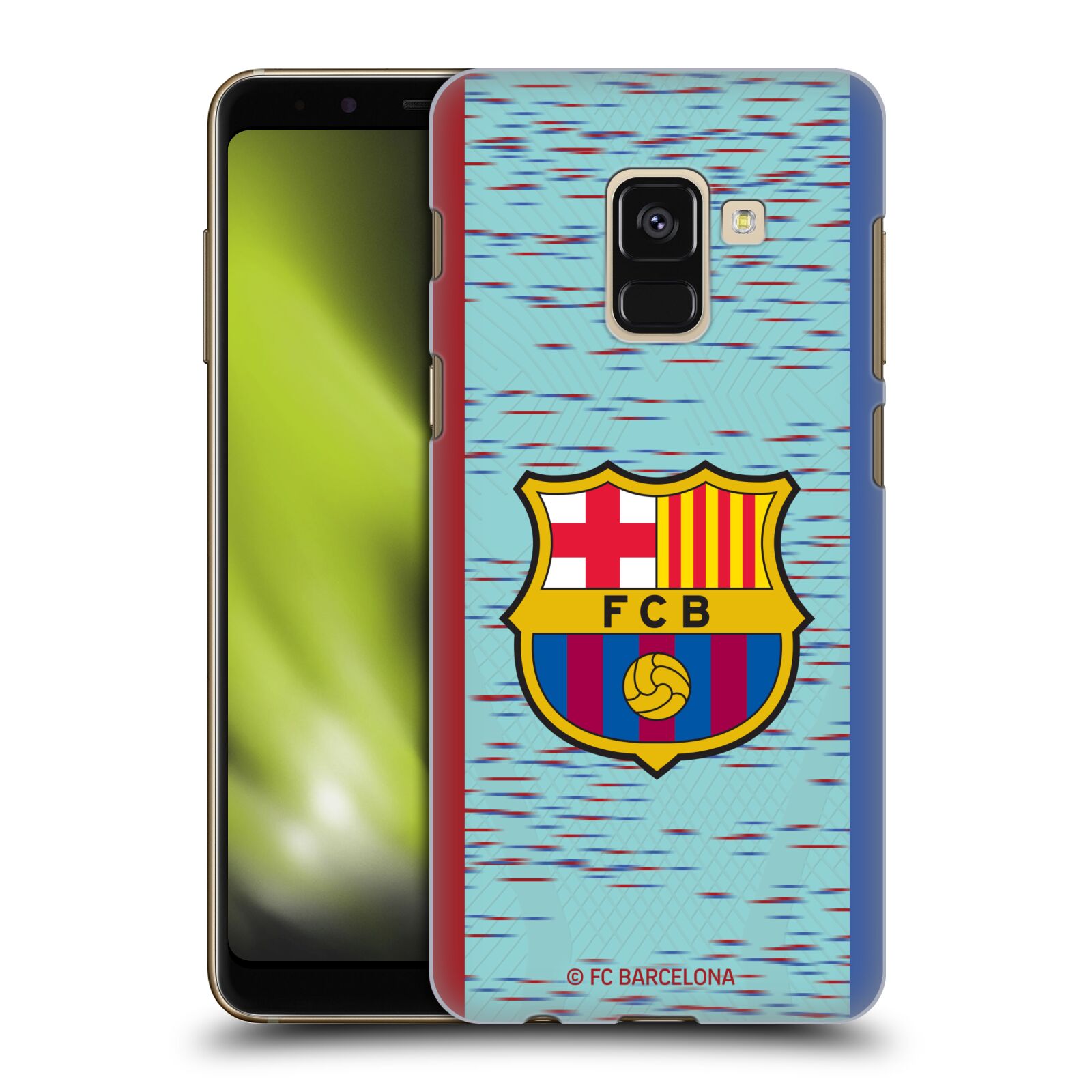 Obal na mobil Samsung Galaxy A8+ 2018, A8 PLUS 2018 - HEAD CASE - FC BARCELONA - Modrý dres znak