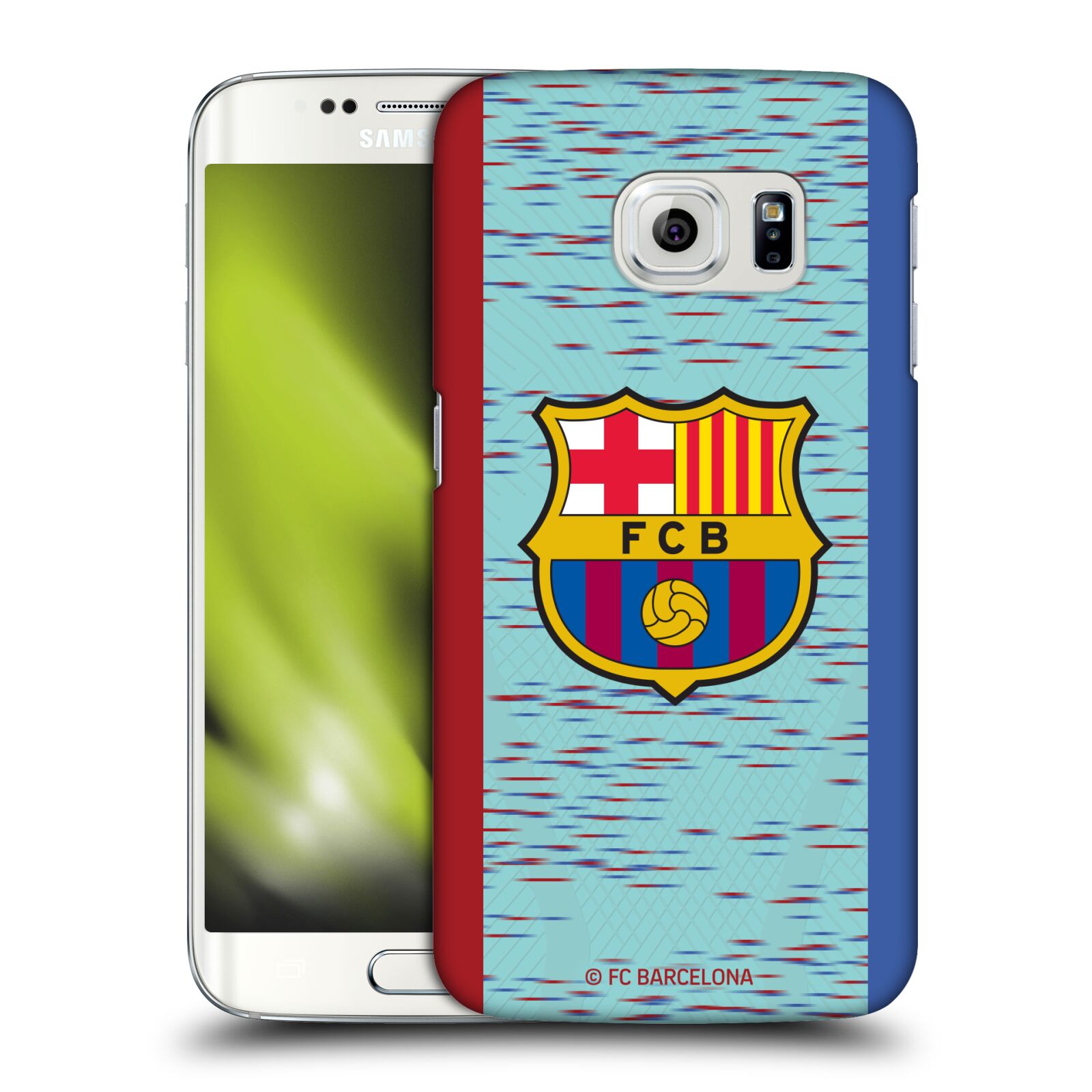 Obal na mobil Samsung Galaxy S6 EDGE - HEAD CASE - FC BARCELONA - Modrý dres znak