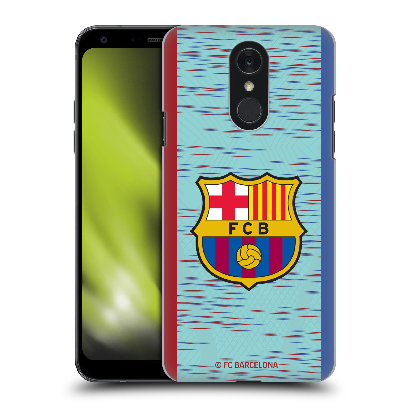Obal na mobil LG Q7 - HEAD CASE - FC BARCELONA - Modrý dres znak