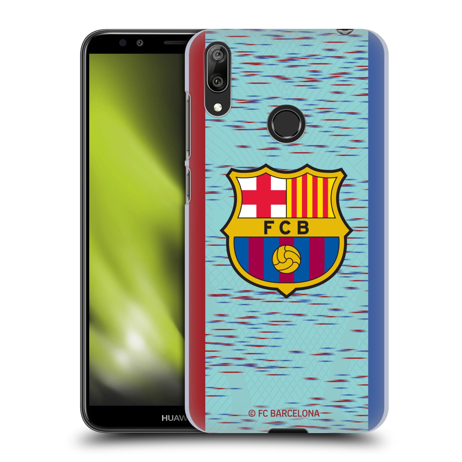 Obal na mobil Huawei Y7 2019 - HEAD CASE - FC BARCELONA - Modrý dres znak