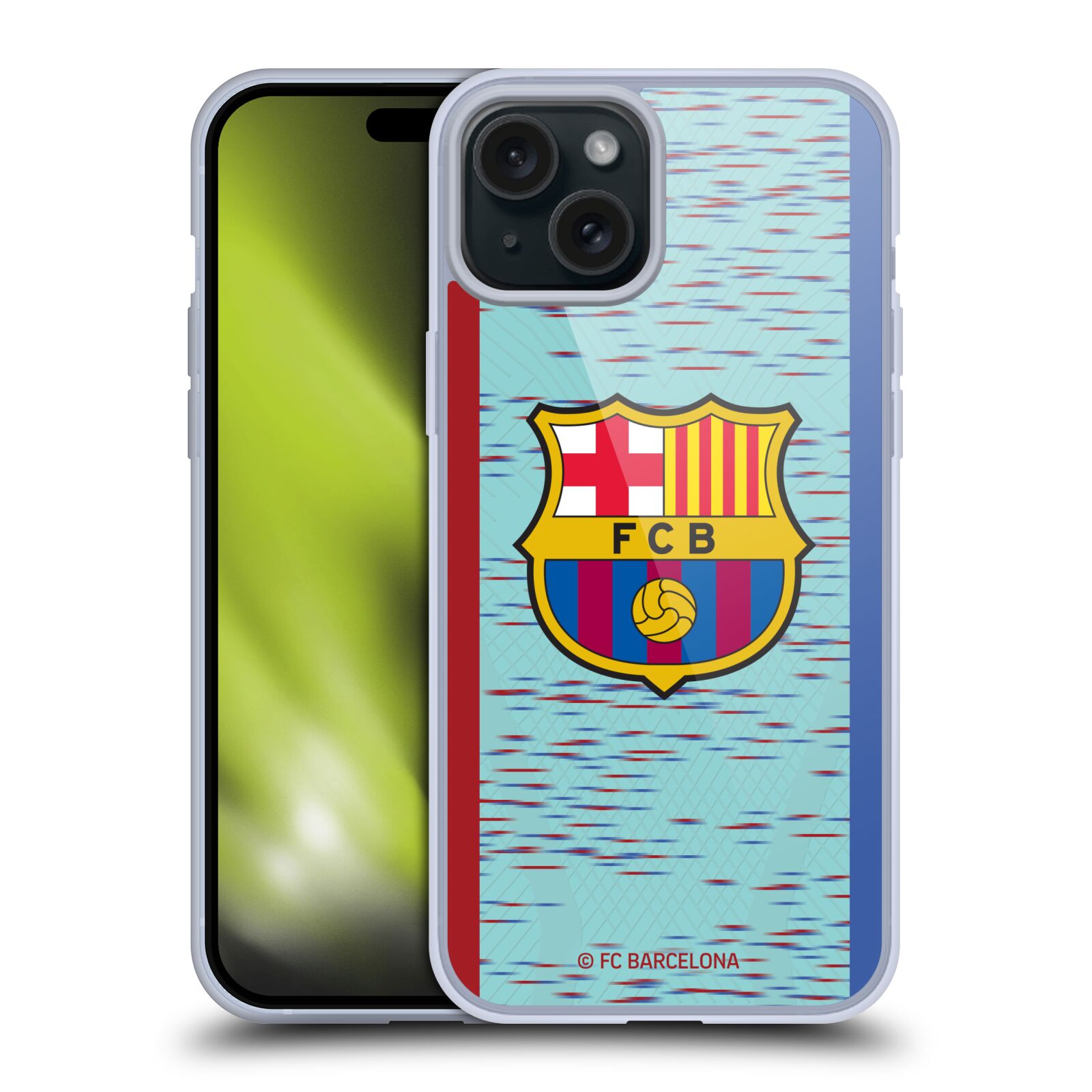 Obal na mobil Apple Iphone 15 PLUS - HEAD CASE - FC BARCELONA - Modrý dres znak