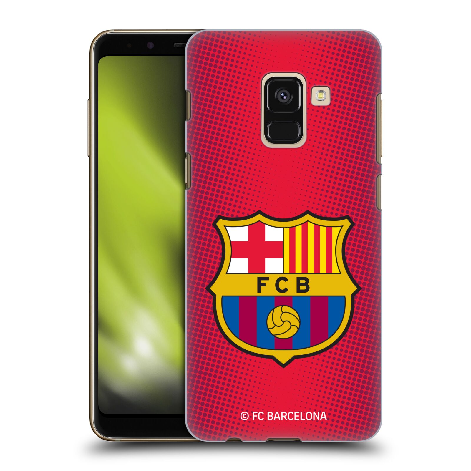 Obal na mobil Samsung Galaxy A8+ 2018, A8 PLUS 2018 - HEAD CASE - FC BARCELONA - Velký znak červená a modrá