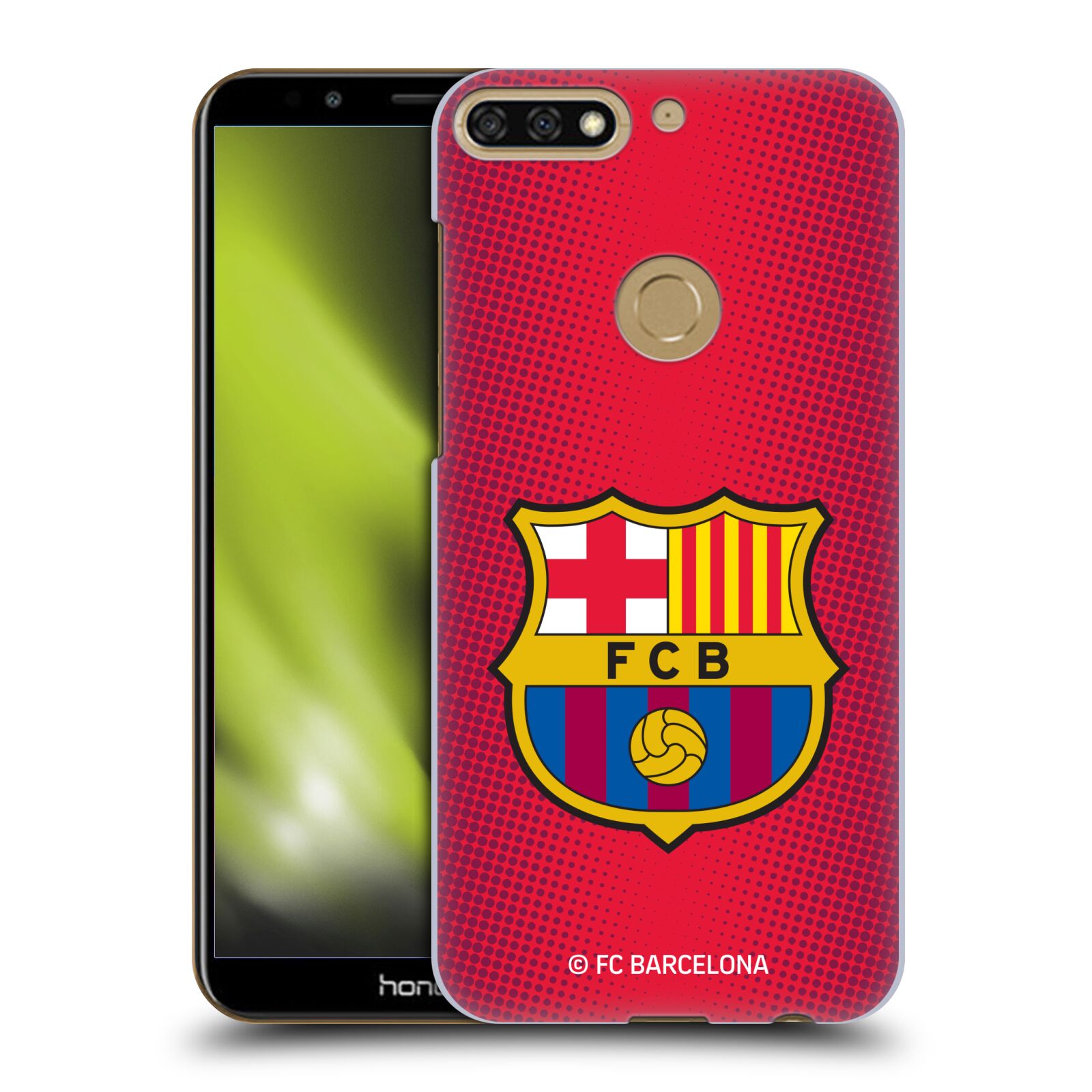 Obal na mobil HONOR 7C - HEAD CASE - FC BARCELONA - Velký znak červená a modrá