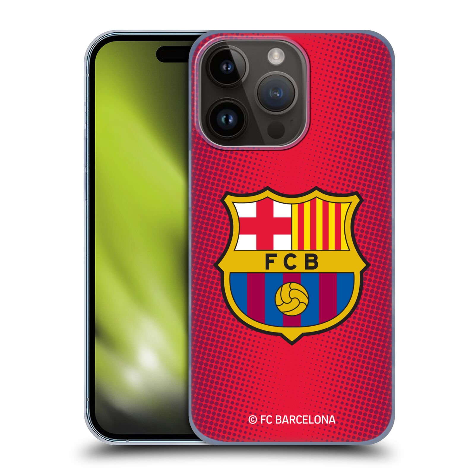 Obal na mobil Apple Iphone 15 PRO - HEAD CASE - FC BARCELONA - Velký znak červená a modrá