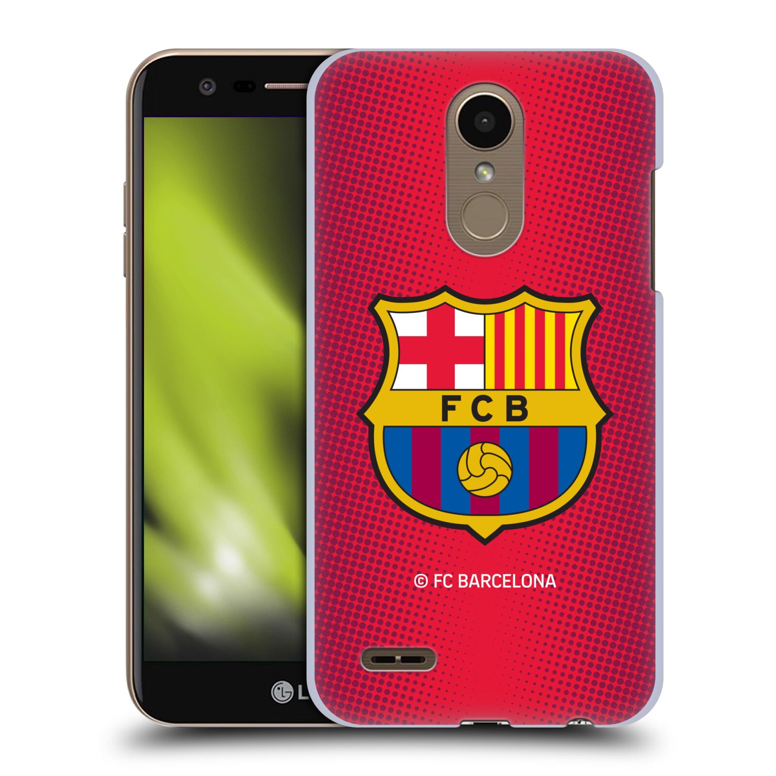 Obal na mobil LG K10 2018 - HEAD CASE - FC BARCELONA - Velký znak červená a modrá