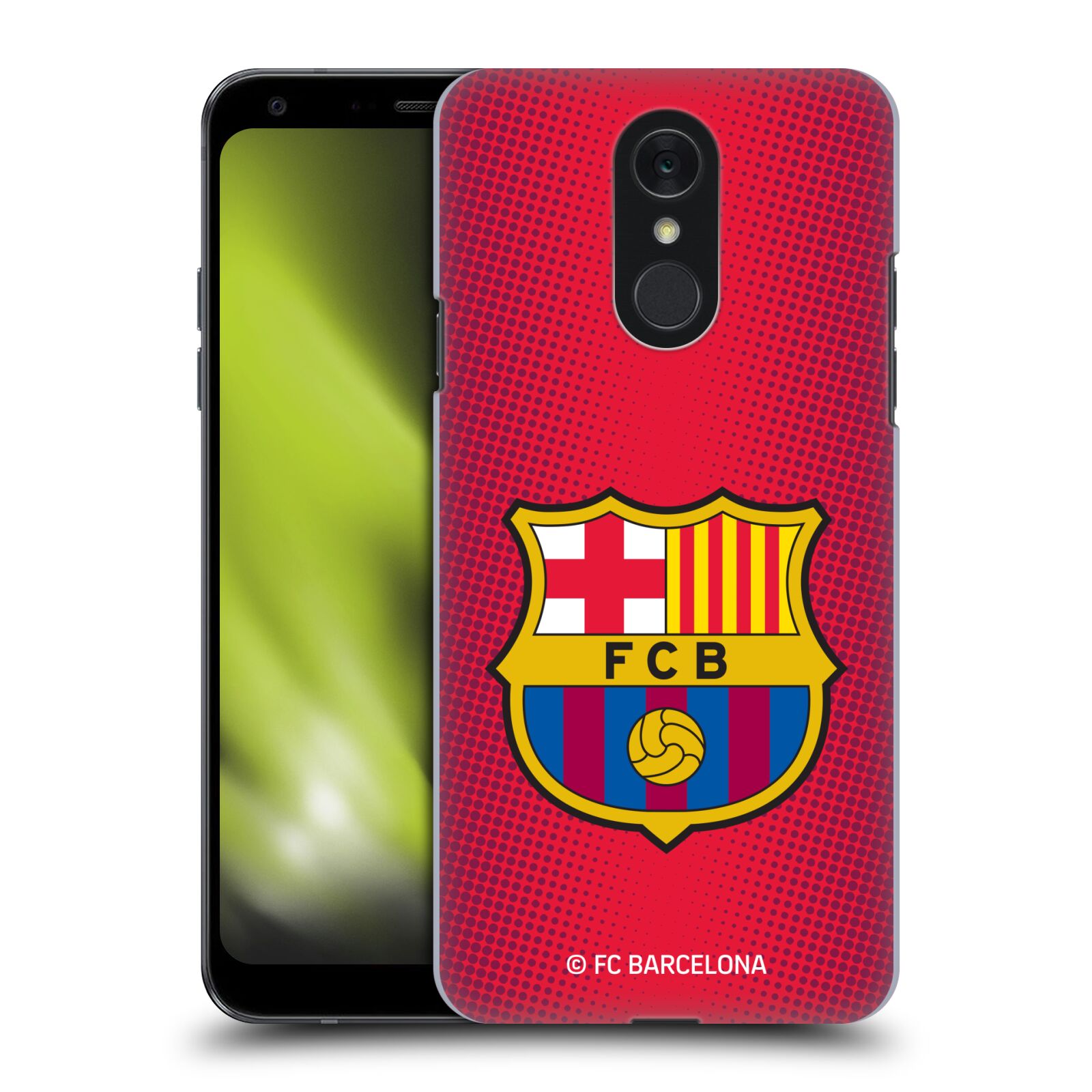 Obal na mobil LG Q7 - HEAD CASE - FC BARCELONA - Velký znak červená a modrá