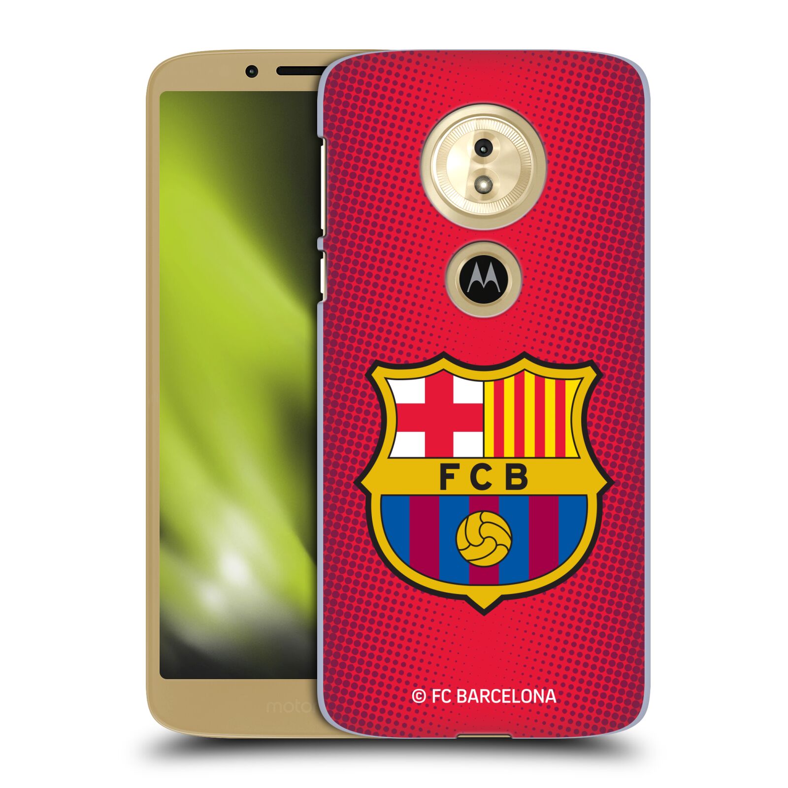 Obal na mobil Motorola Moto E5 - HEAD CASE - FC BARCELONA - Velký znak červená a modrá