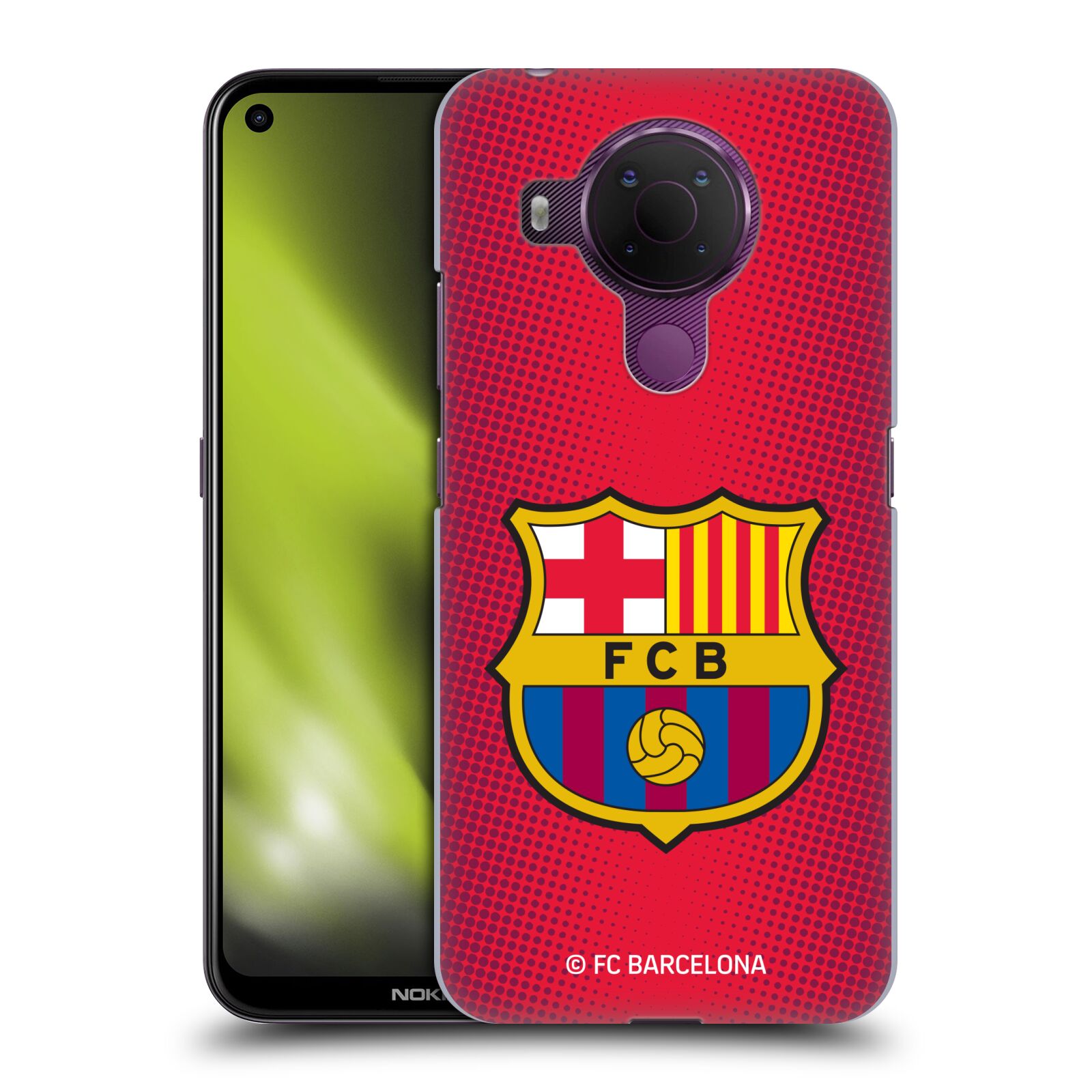 Obal na mobil Nokia 5.4 - HEAD CASE - FC BARCELONA - Velký znak červená a modrá