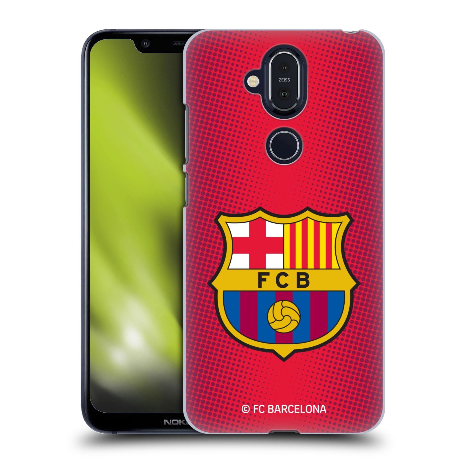 Obal na mobil NOKIA 8.1 - HEAD CASE - FC BARCELONA - Velký znak červená a modrá