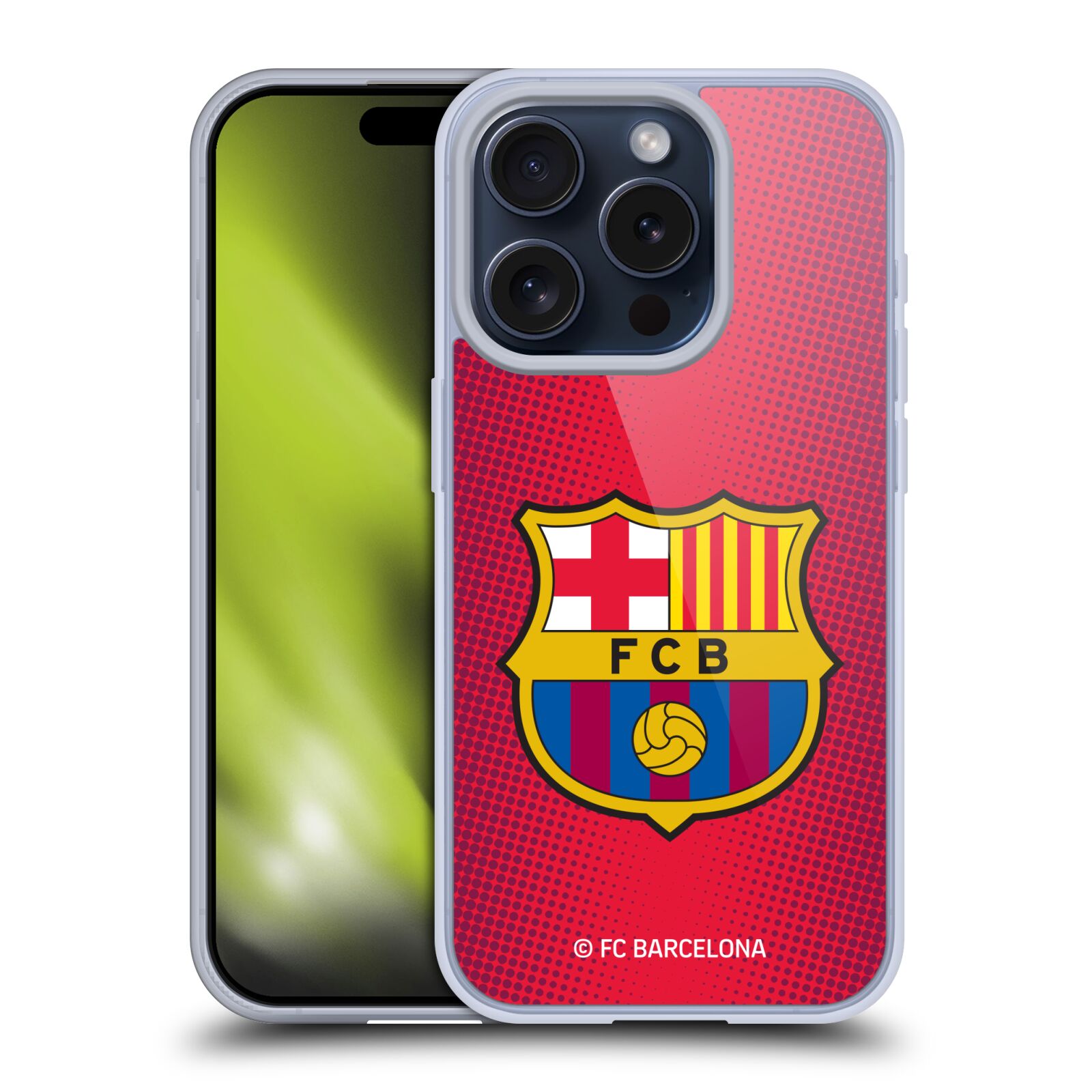 Obal na mobil Apple Iphone 15 PRO - HEAD CASE - FC BARCELONA - Velký znak červená a modrá